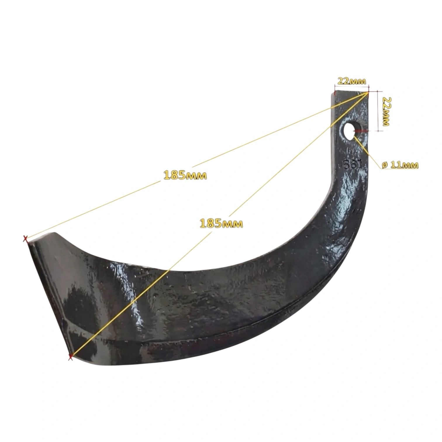 Нож за мотофреза, 185x40 мм, 1 отвор диам. 11 мм, ляв