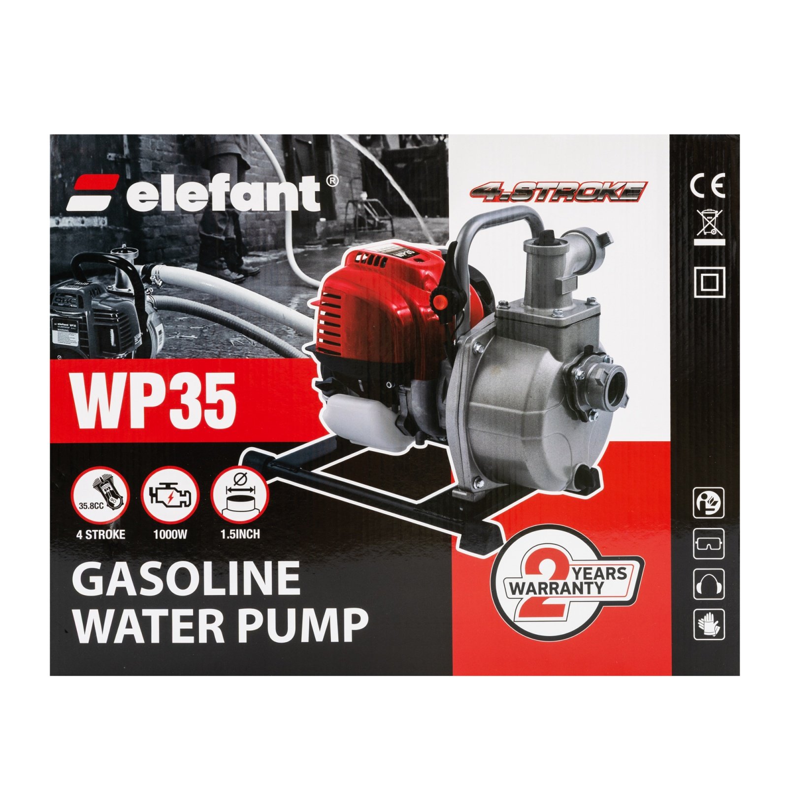ELEFANT WP35 Моторна помпа за вода 4T, 1.5 цола, 15 м, дебит 8-10 m3h