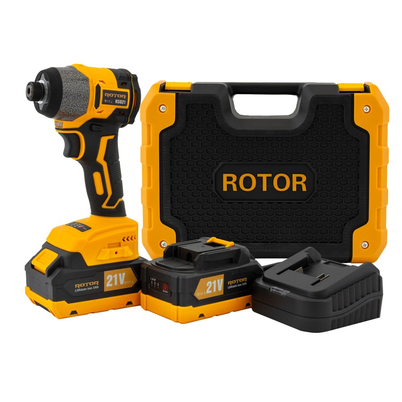 ROTOR RSD21 Акумулаторна гайковерт, 21V/3Ah, 320Nm, 2200 об/мин, 3400 уд/мин, Set - 2 бр батерии 21V/3 Ah 1 бр зарядно
