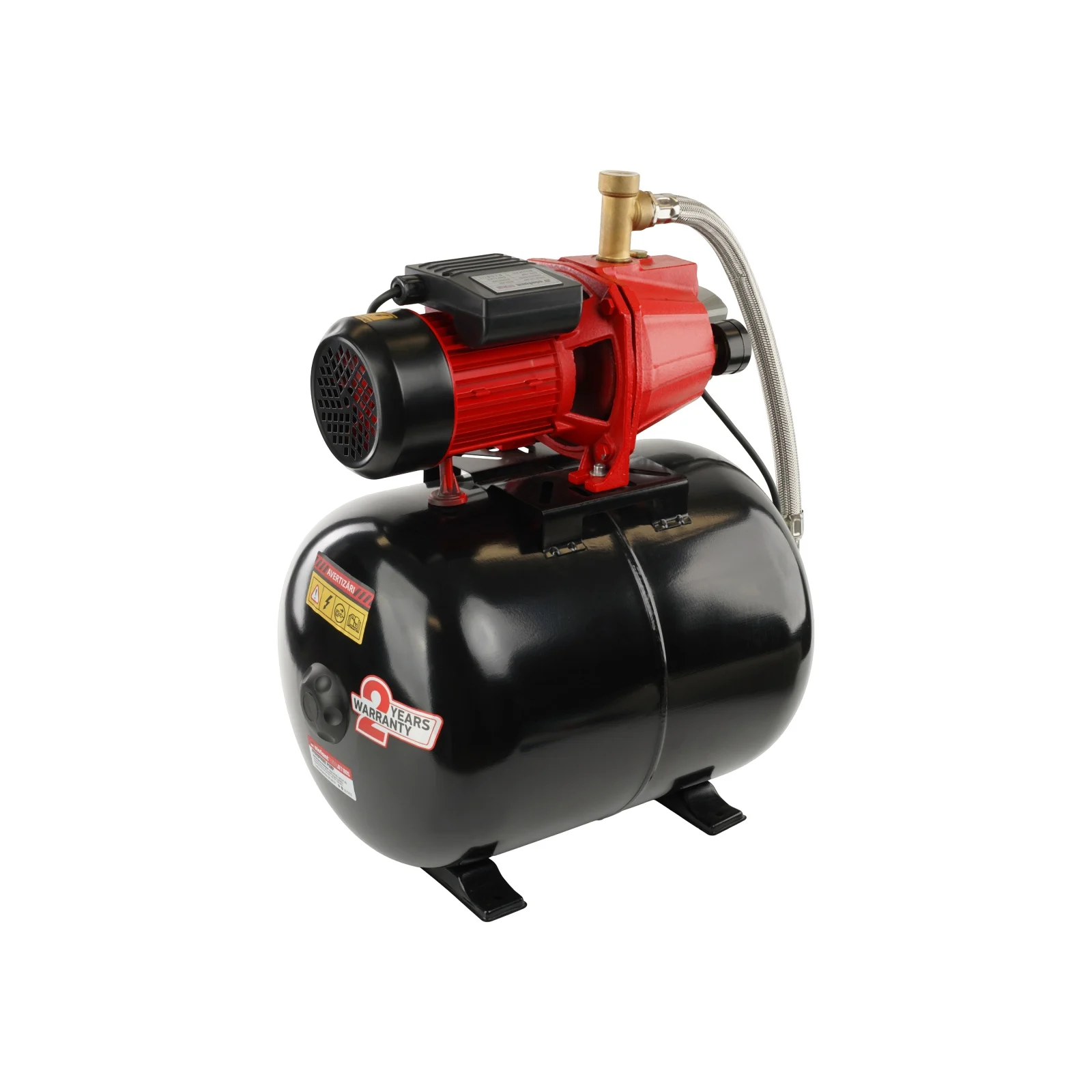AQUATIC AUTOJET100S Хидрофорна помпа с цилиндричен съд, 1000 W двигател, 60 л./мин., резервоар 50 литра, STAINLESS STEEL