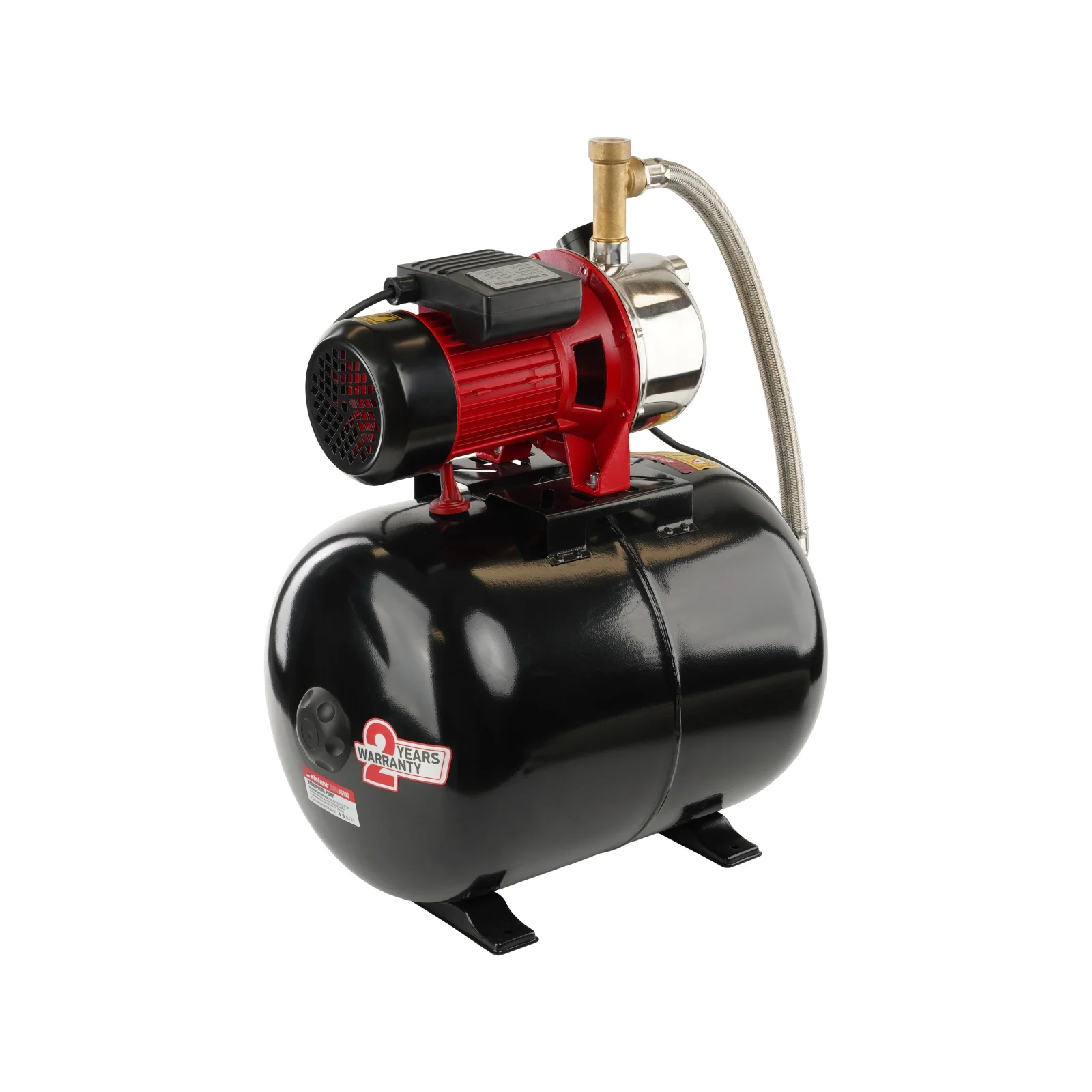 AQUATIC AUTOJS100 Хидрофорна помпа с цилиндричен съд, 1000 W двигател, 60 л./мин., резервоар 50 литра, STAINLESS STEEL