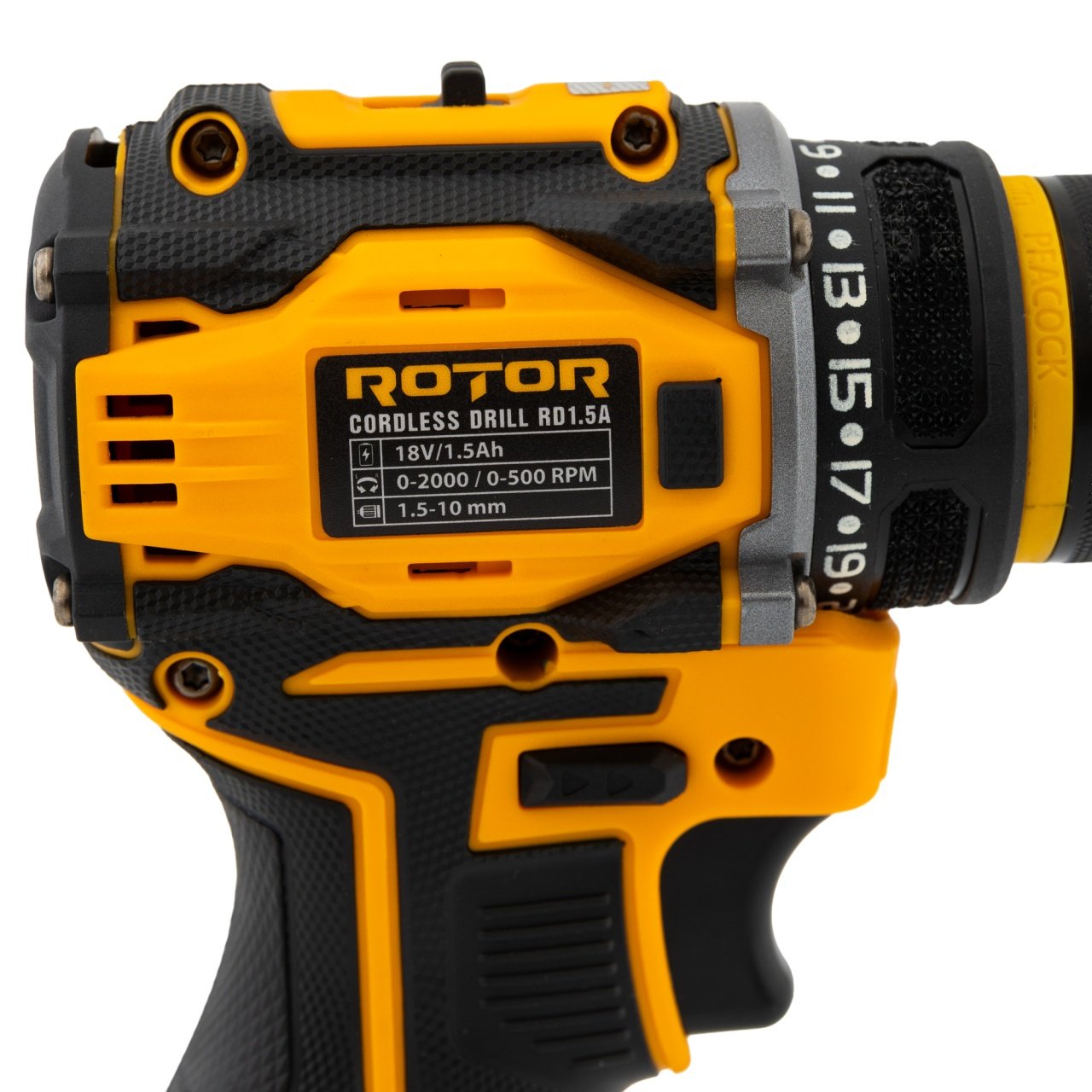 ROTOR RD1.5A Акумулаторен безчетков винтоверт 18V, две батерии 18V/1.5Ah, метален патронник 06106232