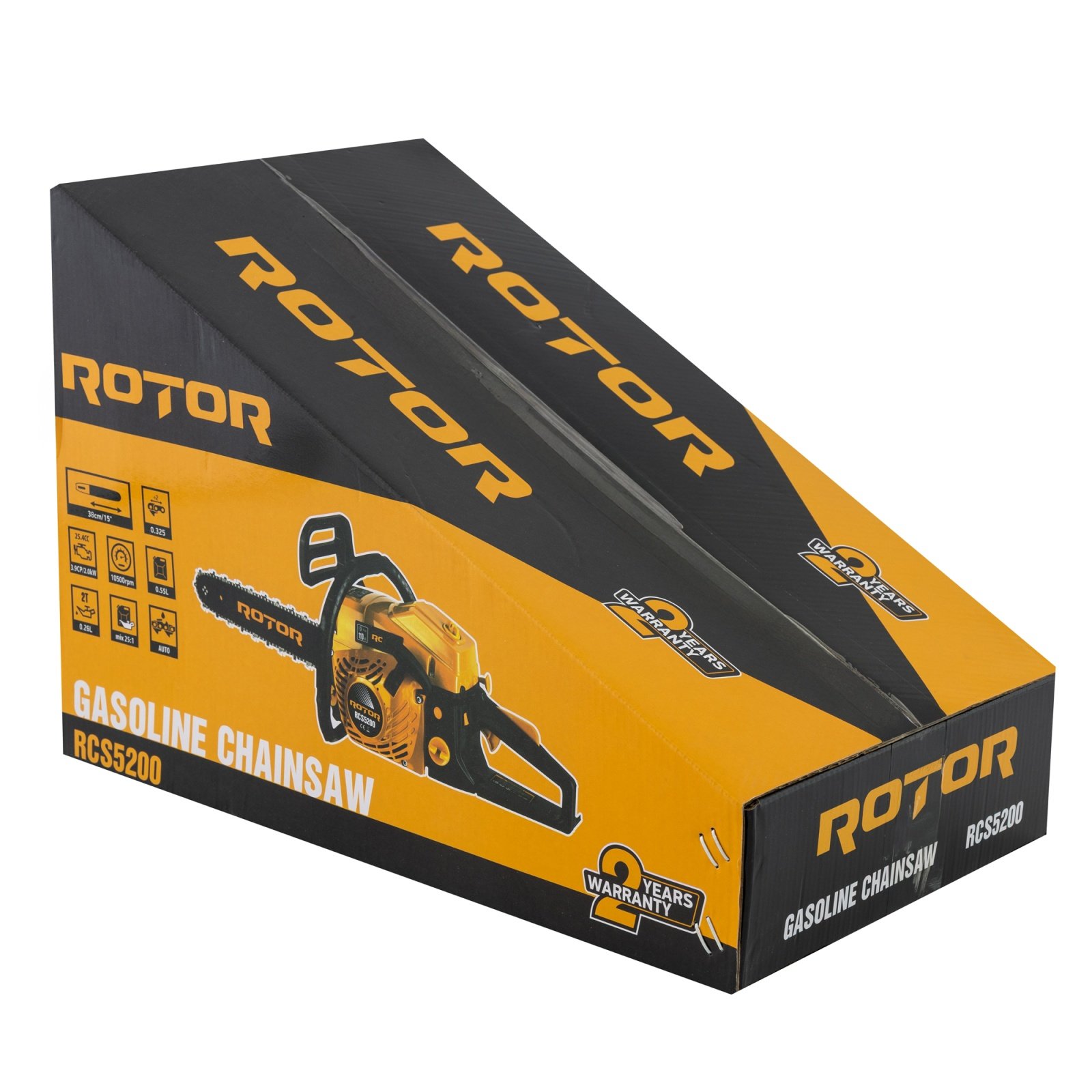 ROTOR RCS5200 Бензинов моторен трион, 2 kw-3.9HP, 10500 об./мин., автоматично смазване на веригата