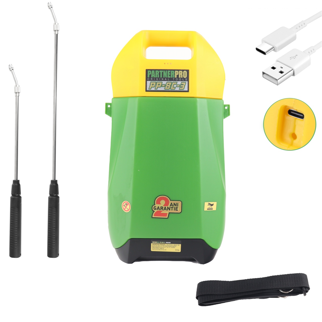 PP-8C-3 Акумулаторна пръскачка 8 л. Li-ion PARTNERPRO, 5V, 2500 mAh