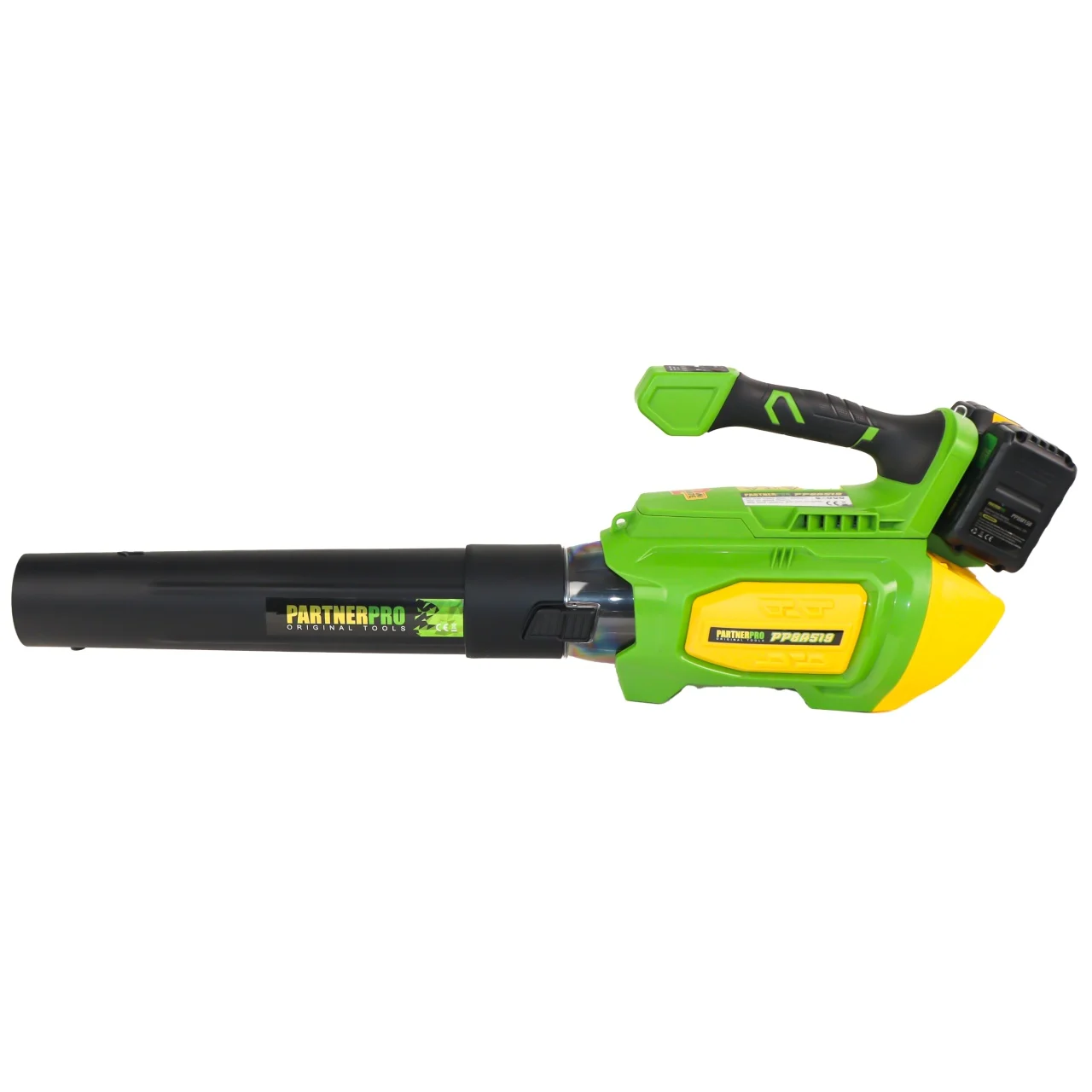 Акумулаторна духалка-метла PARTNERPRO PP8A519, 9000-19000 RPM, 55 m/s Две батерии 2x20V 4Ah, 1 двойно зарядно устройство 20V