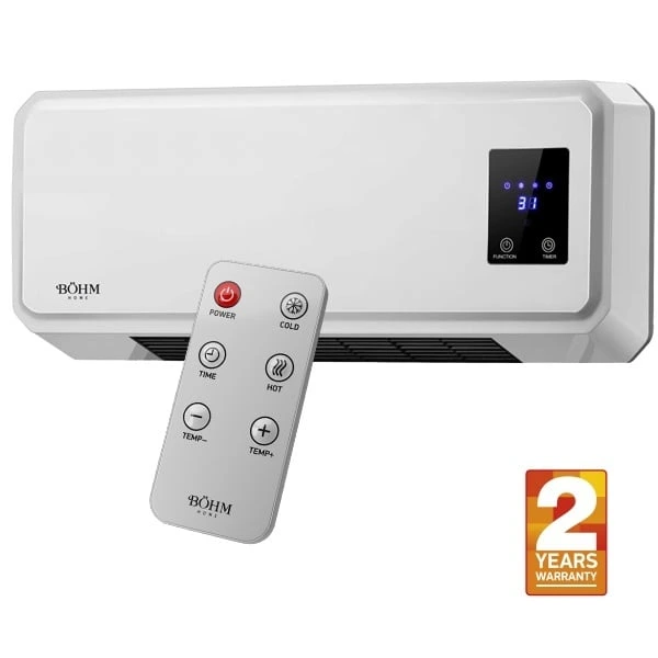 BÖHM BH2000 Стенен конвектор, 1000/2000W, таймер 1-12 часа, дисплей и дистанционно, площ 20-25 м²