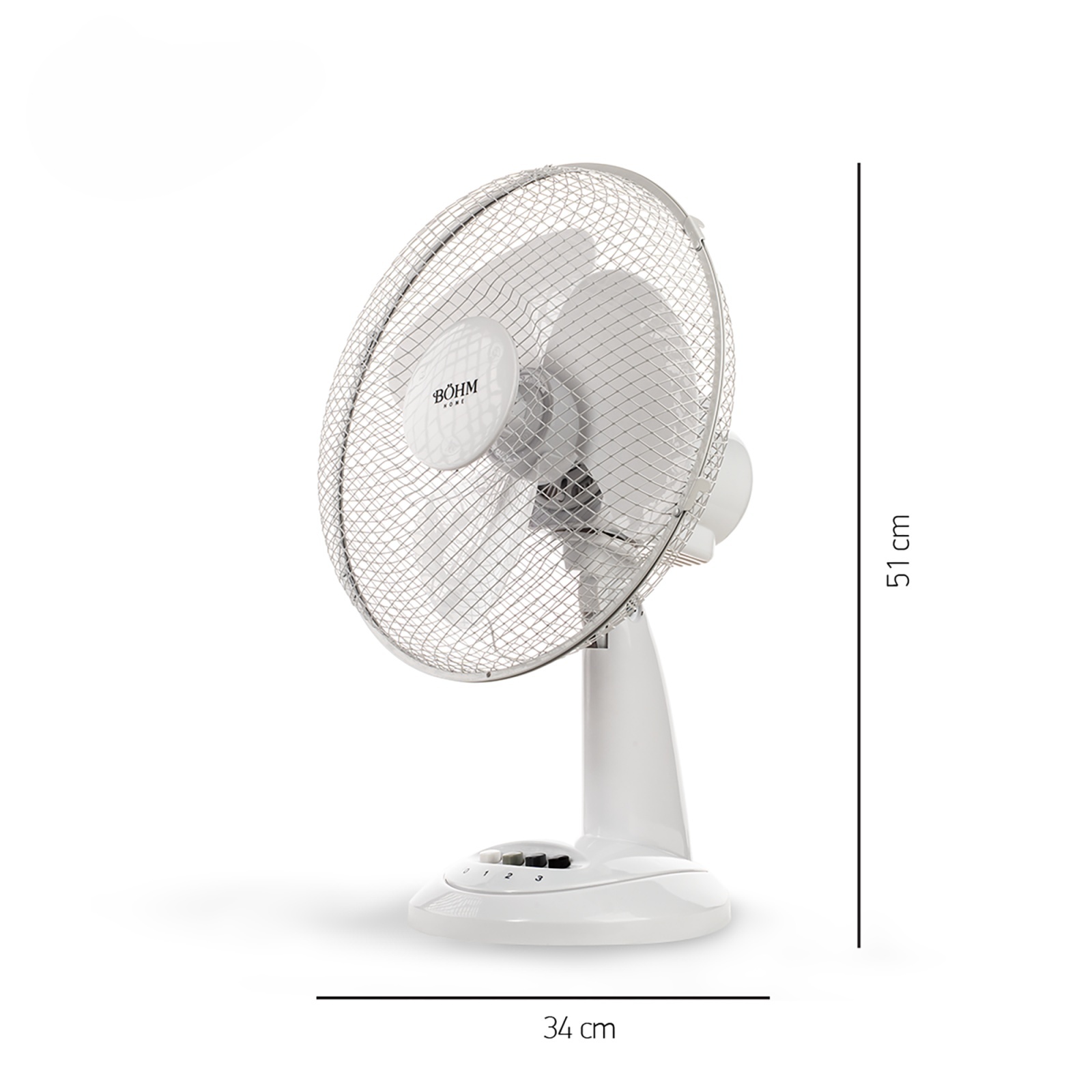 BLTF-1203 Вентилатор настолен 30 см / 12″ BOHM, 3 скорости, 3 перки, 40 W