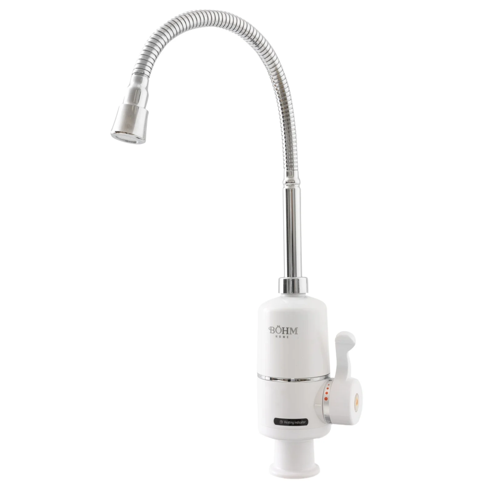 BY-24-3 Електрически смесител с гъвкав струйник BOHM, 3000 W, 60°C, 5 сек, 1.5 м. кабел, бял