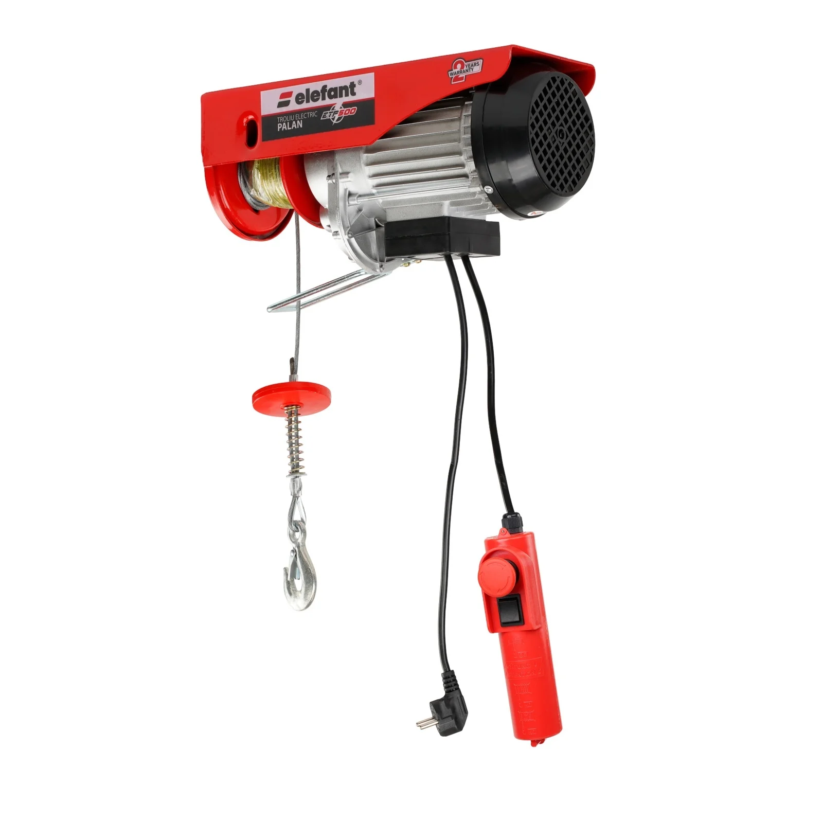 ETP500 Електрическа лебедка (електрическа телфер) ELEFANT, 1020 W, 500 кг, 12 м кабел