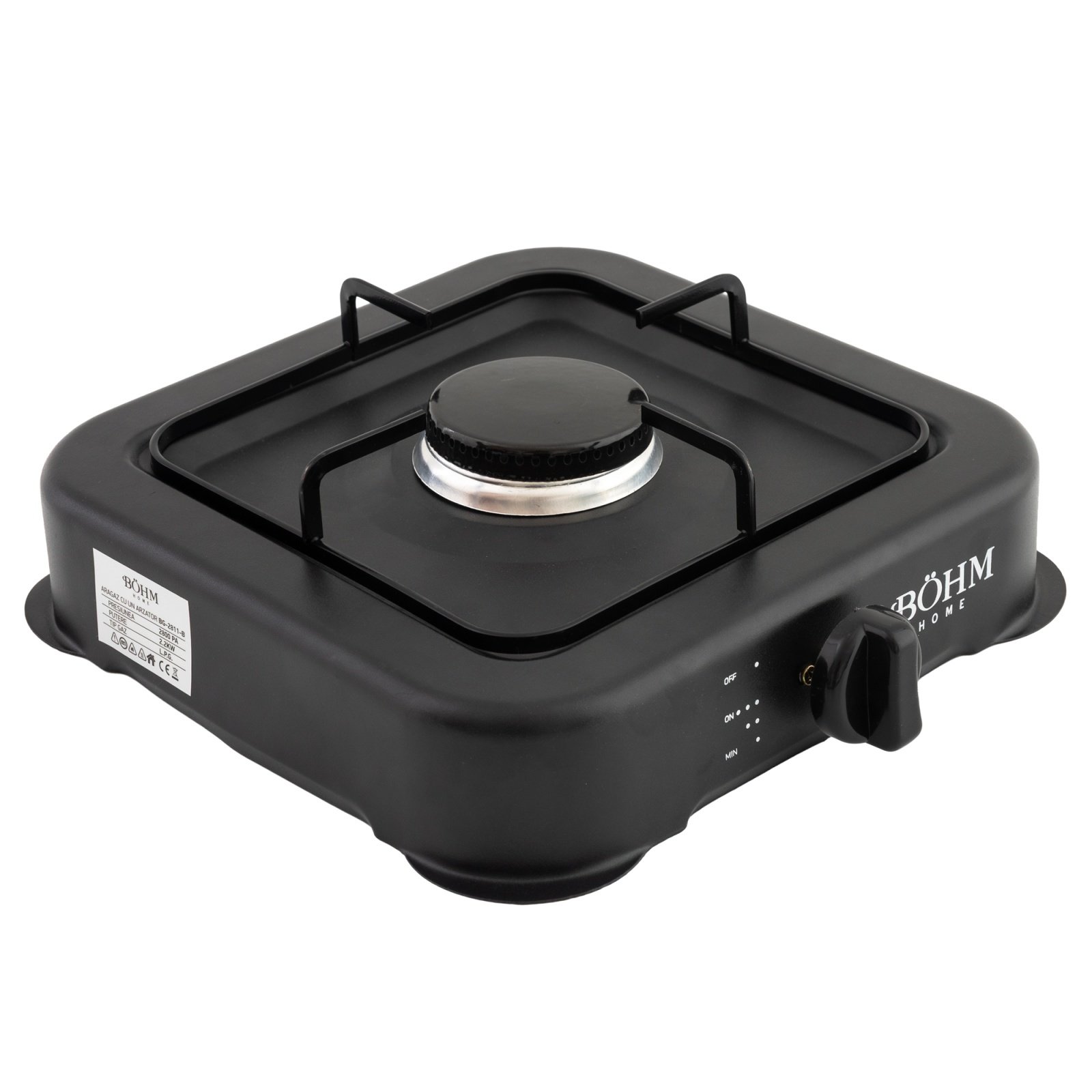 BÖHM BG-2811-B Газов котлон с единична горелка 2.2 kW, 2800 Pa, черен
