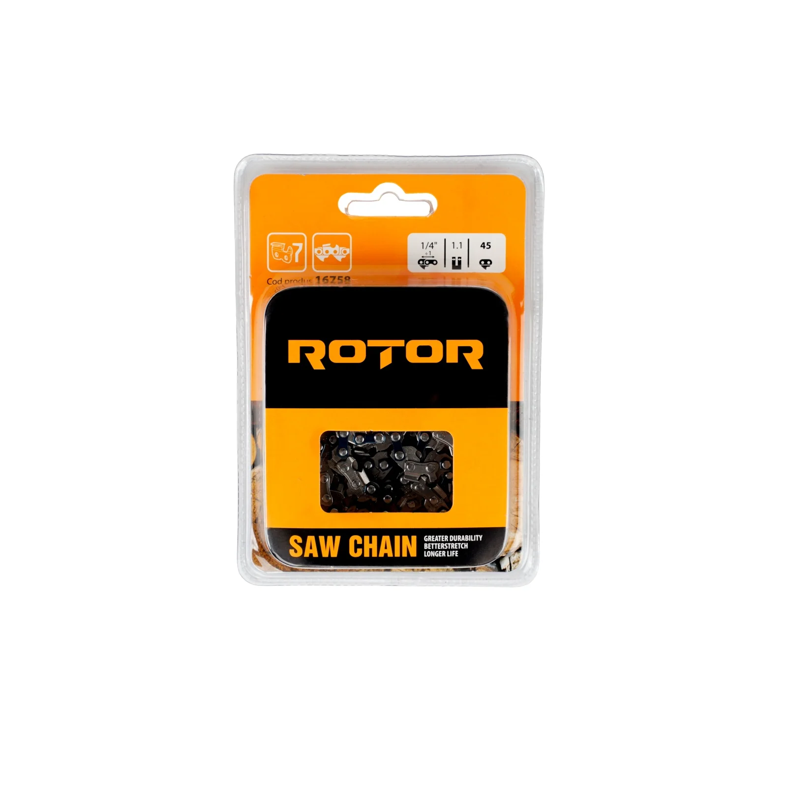 Верига за трион 8" / 20 см, стъпка 1/4, 22 зъба, звена 45, 1.1 мм, ROTOR