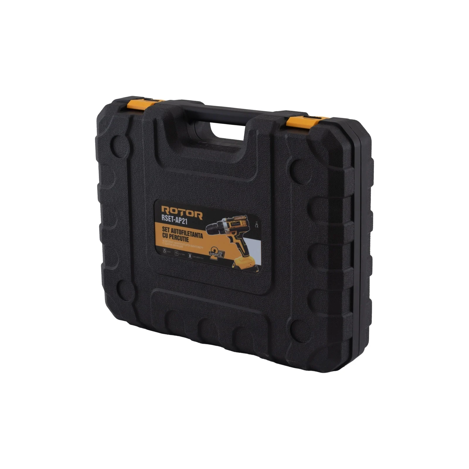 ROTOR RSET-AP21 Акумулаторен винтоверт с 57 аксесоари, 21V/1.5Ah, 10 мм, 18 степени, куфар, Set – с батерия и зарядно
