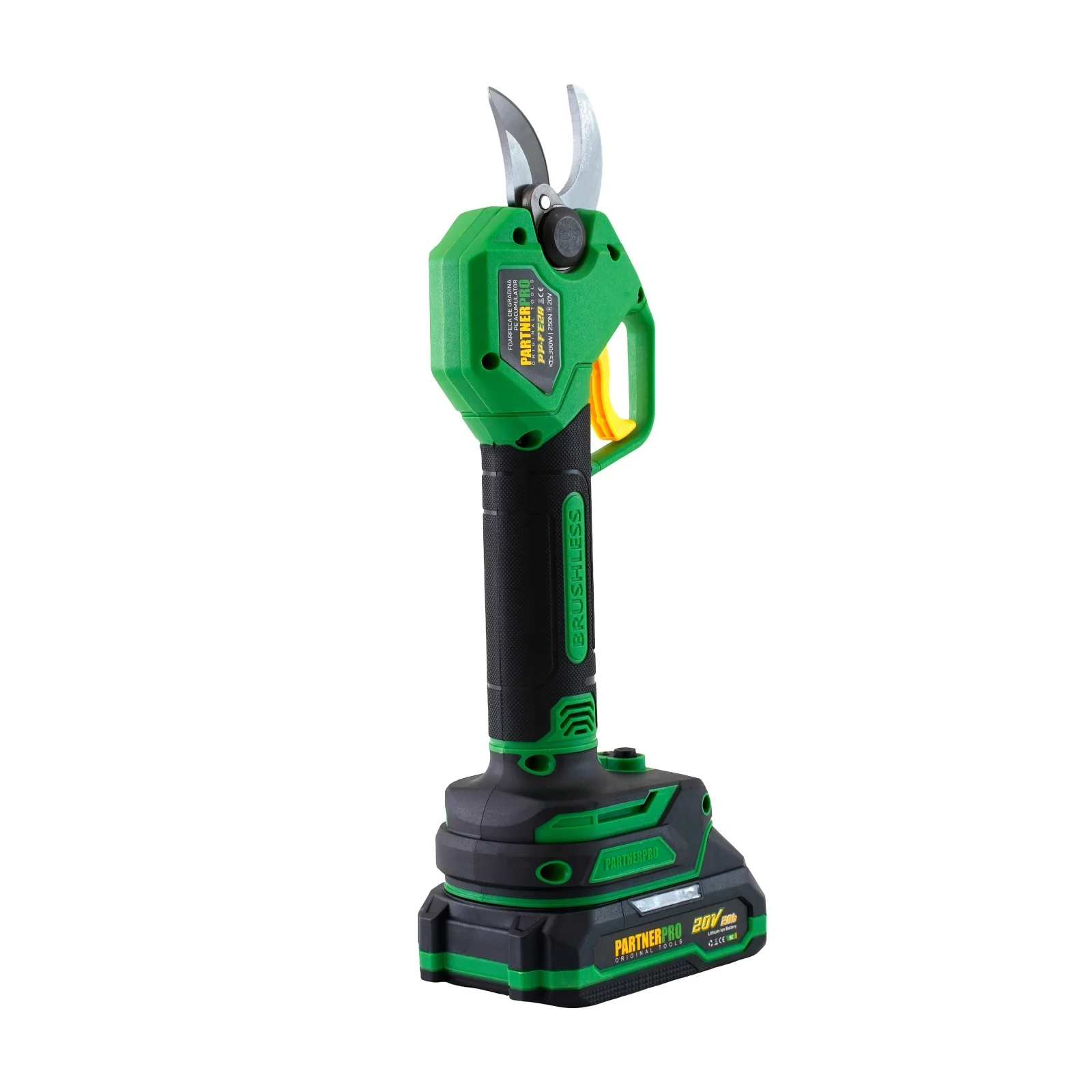 PARTNERPRO PP-FE2A акумулаторна градинска ножица, 20V/2Ah, 250Nm, до 25 мм