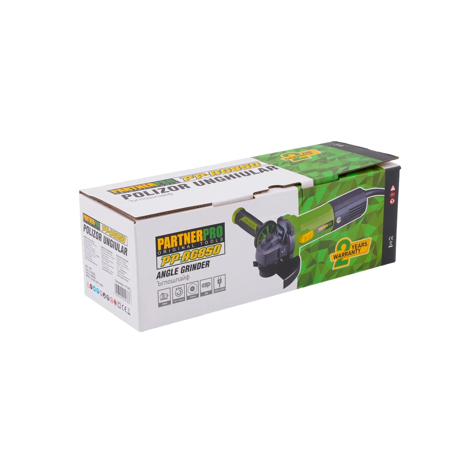 PP-AG850 Ъглошлайф PARTNERPRO, 850W, 125мм, 4500-11000 об./мин.