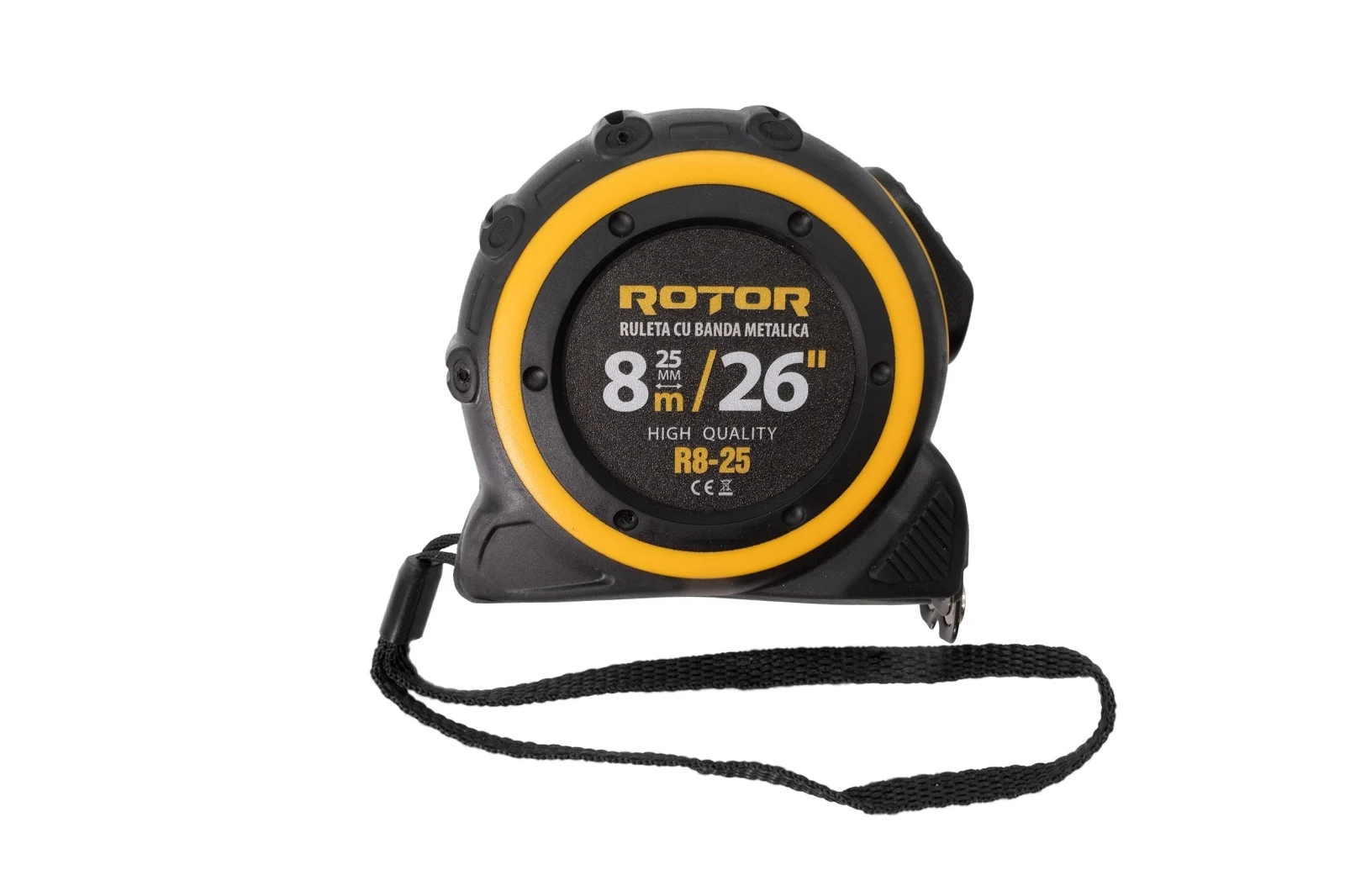 Ролетка ROTOR R8-25, 8 м x 25 мм, самозаключваща се, каишка за ръка