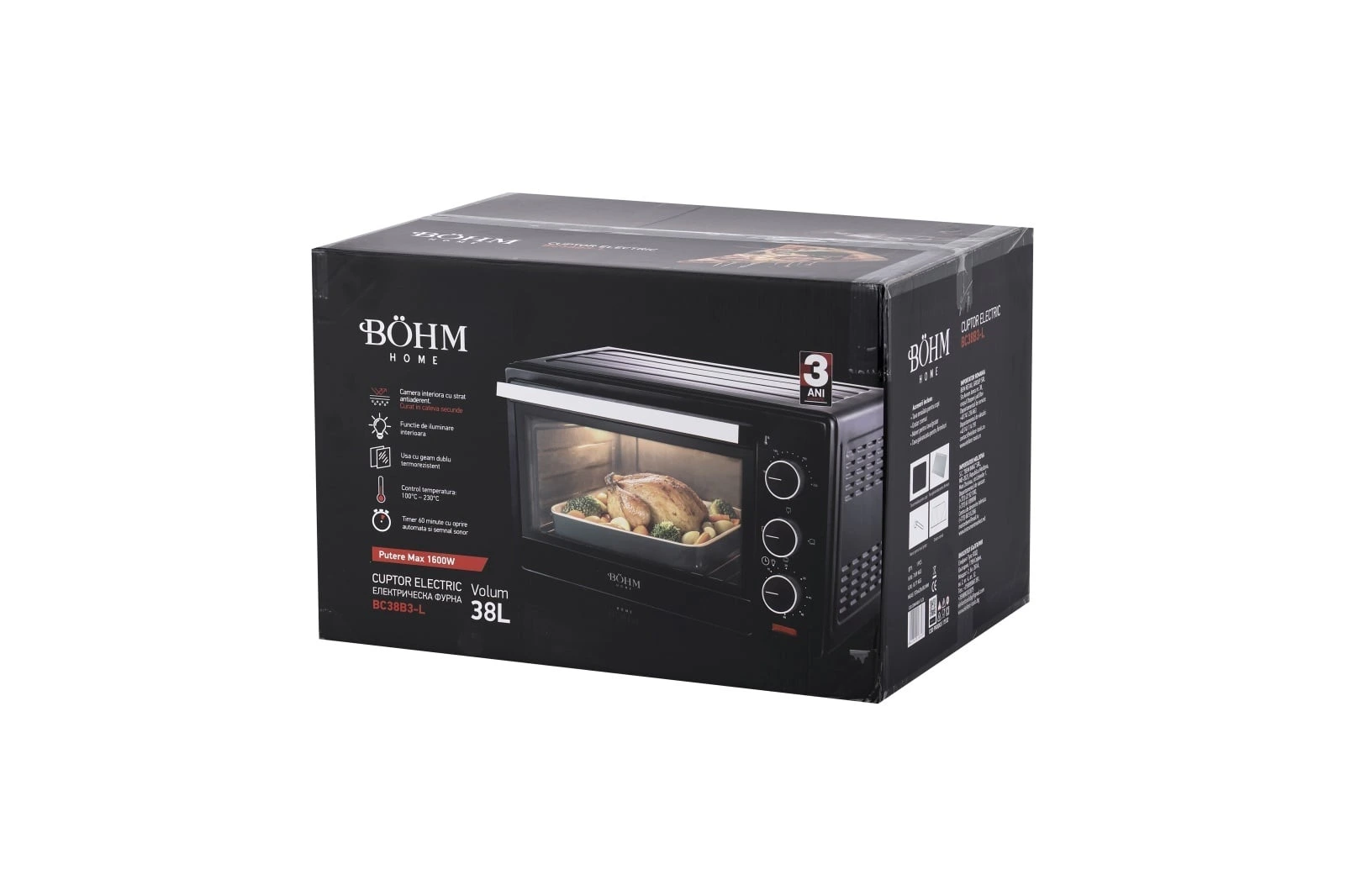 BC38B3-L BÖHM Електрическа фурна 38 л, 1600W, 100–230°C