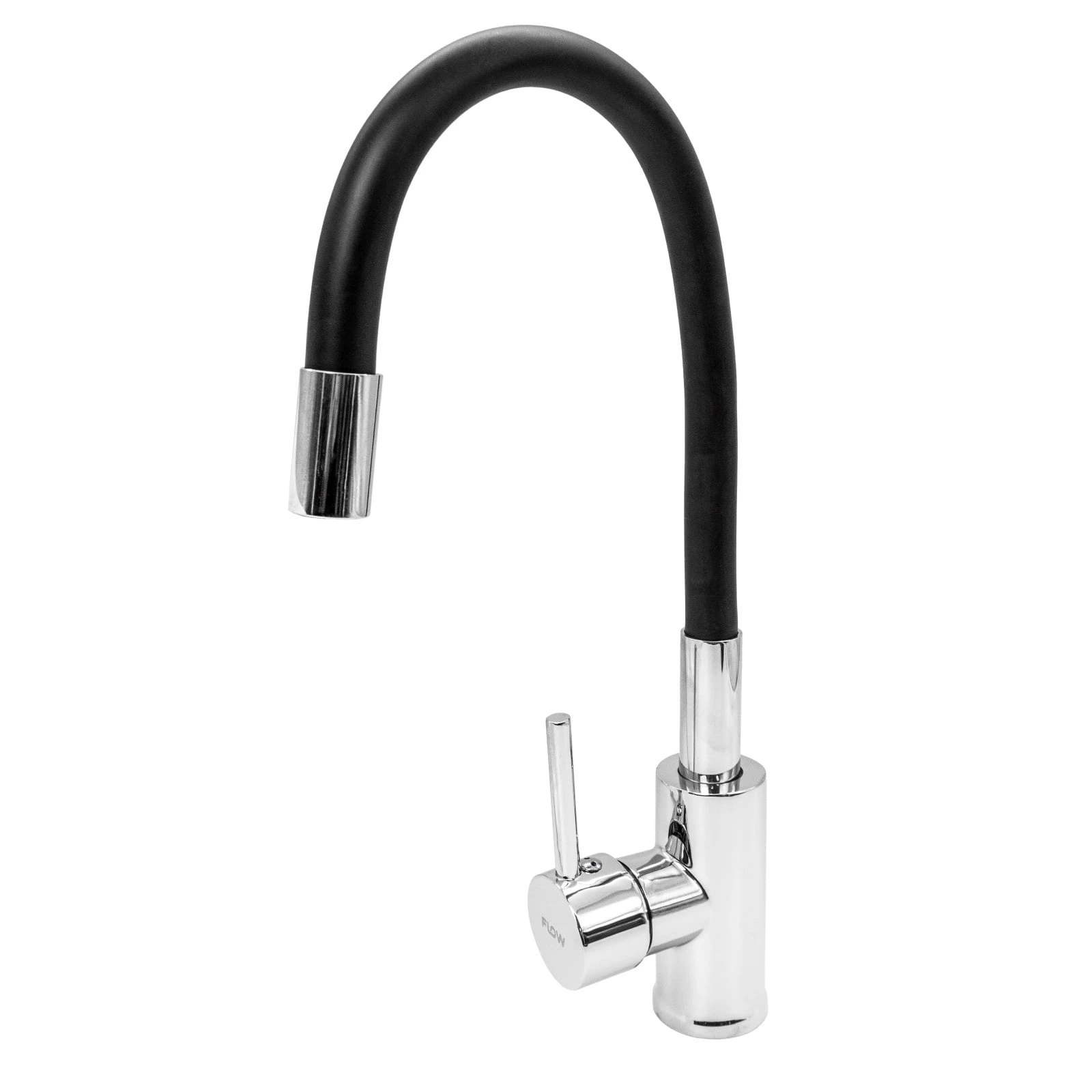 FL XI-CD451ZB, Кухненски смесител с гъвкав чучур, черен, FLOW