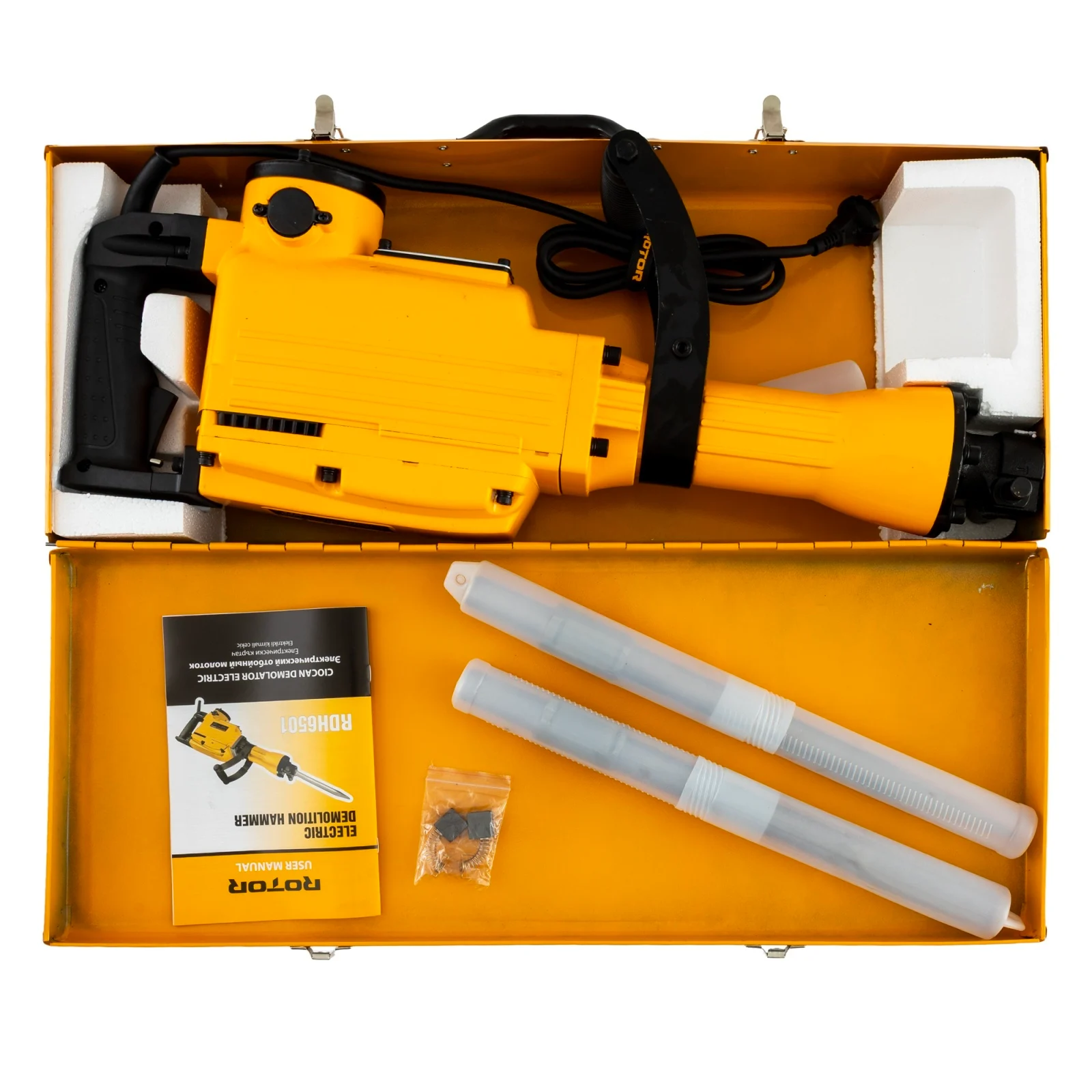 ROTOR RDH6501 Къртач, 1300 W, 1900 уд/мин, с длето и шило, метален куфар.