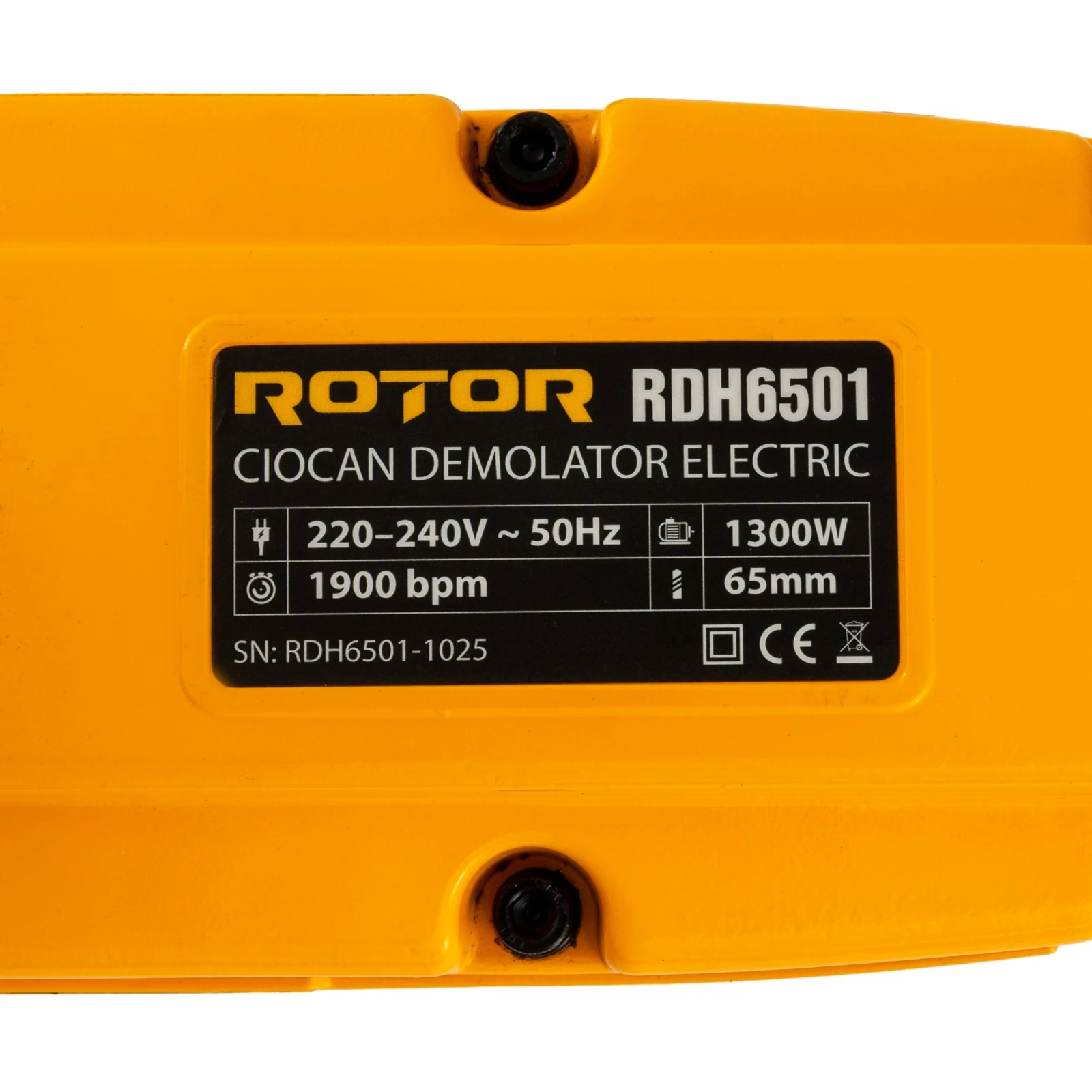 ROTOR RDH6501 Къртач, 1300 W, 1900 уд/мин, с длето и шило, метален куфар.
