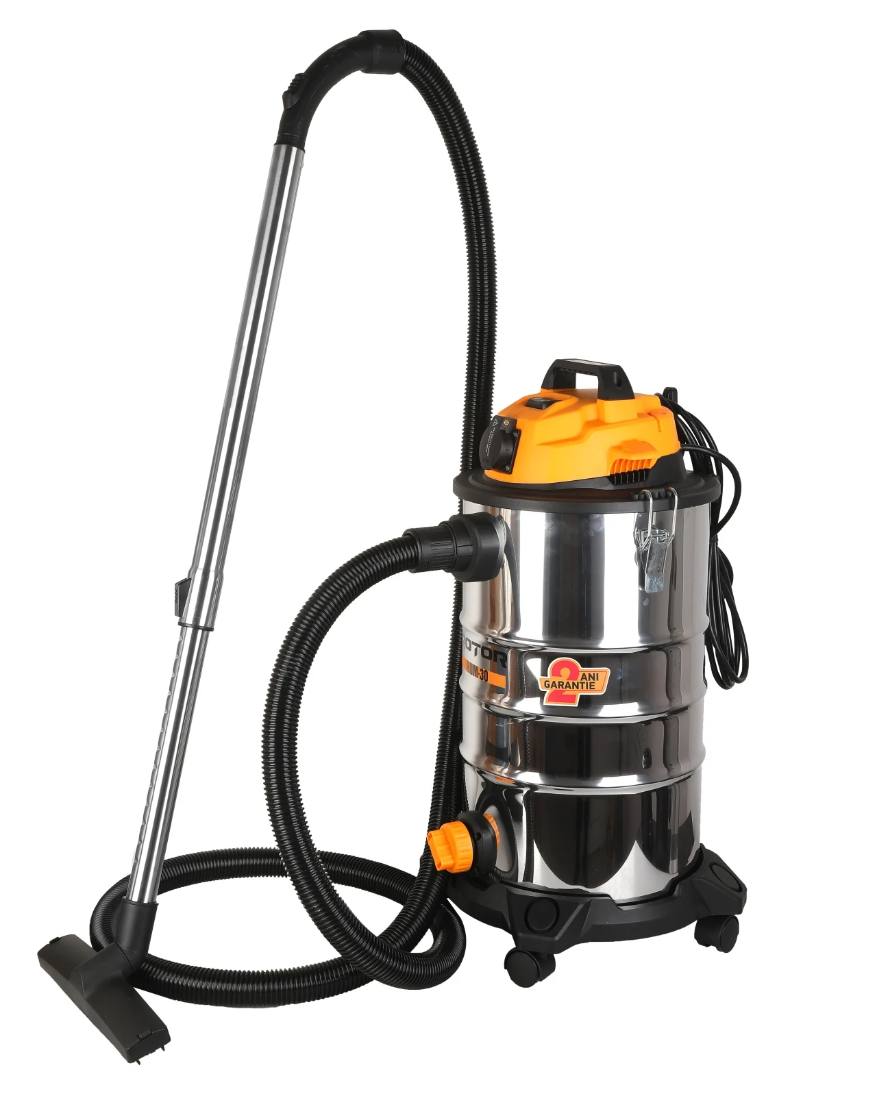 RUM-30 ROTOR Прахосмукачка за мокро и сухо почистване, 1400 W, 30 Л, 21 kPa, 5 метра кабел