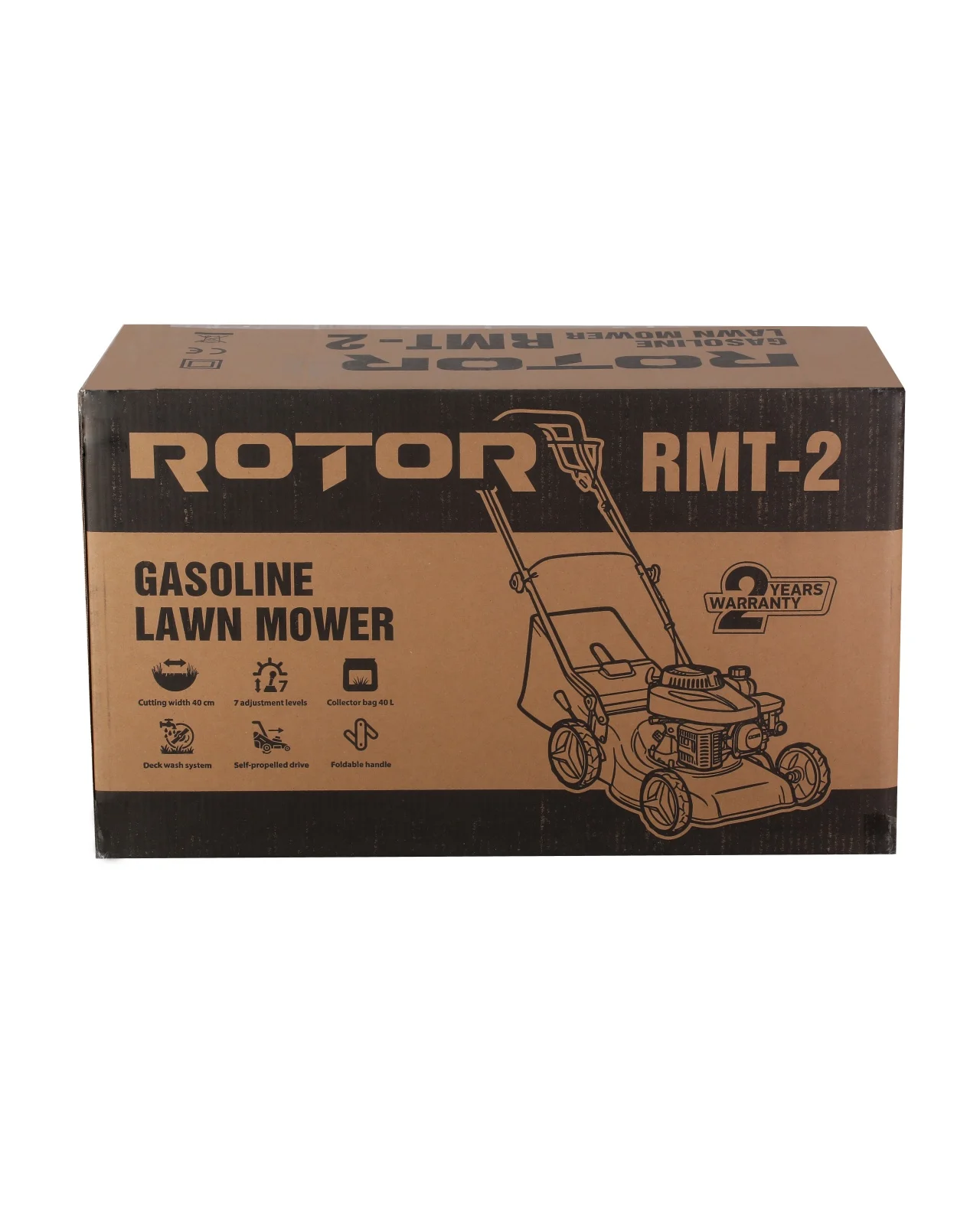 RMT-2 Бензинова косачка за трева самоходна ROTOR, 40 см, 40 л кош, 4 тактова, 2.5 к.с., височина на косене 7 степени