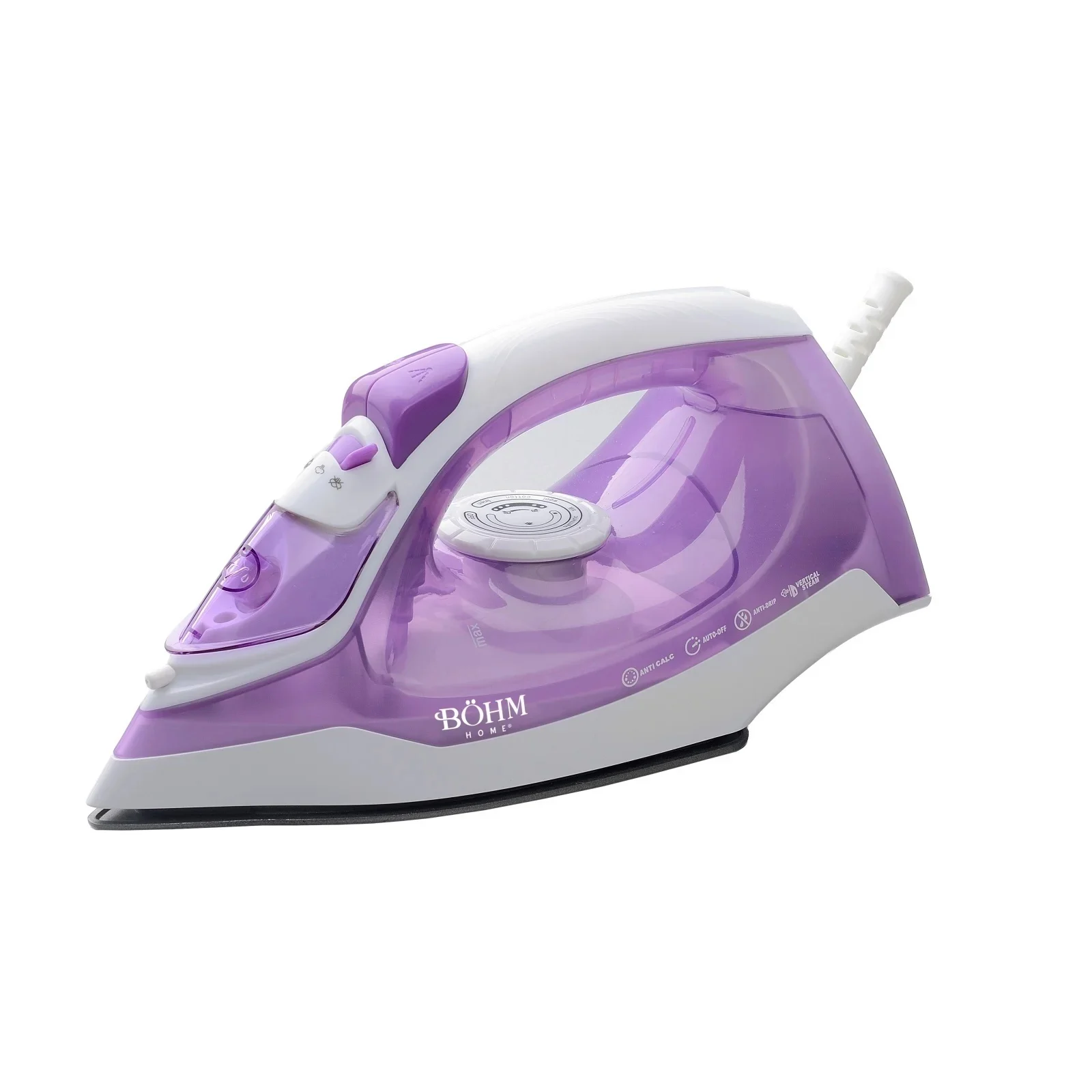 Ютия BIC-2201PW BOHM Home, 2200W, керамична гладеща повърхност, резервоар 250 мл, 118-136 мм