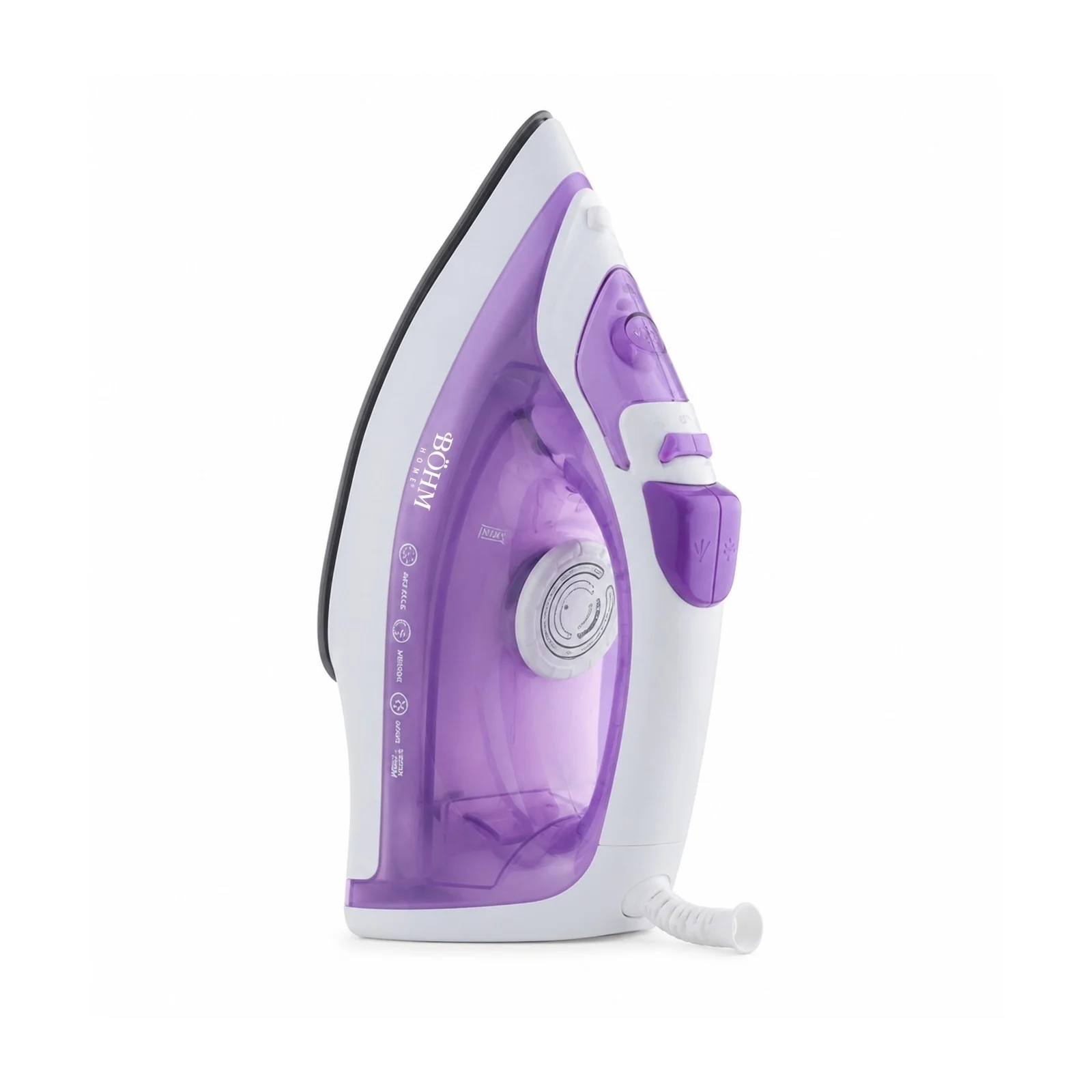 Ютия BIC-2201PW BOHM Home, 2200W, керамична гладеща повърхност, резервоар 250 мл, 118-136 мм
