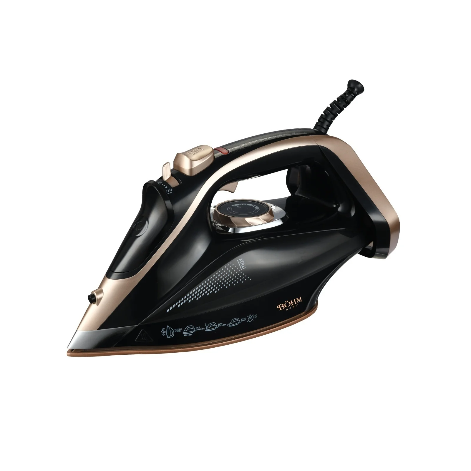 Ютия BIC-2801 BG BOHM Home, 2200W, керамична гладеща повърхност, резервоар 250 мл, 118-136 мм