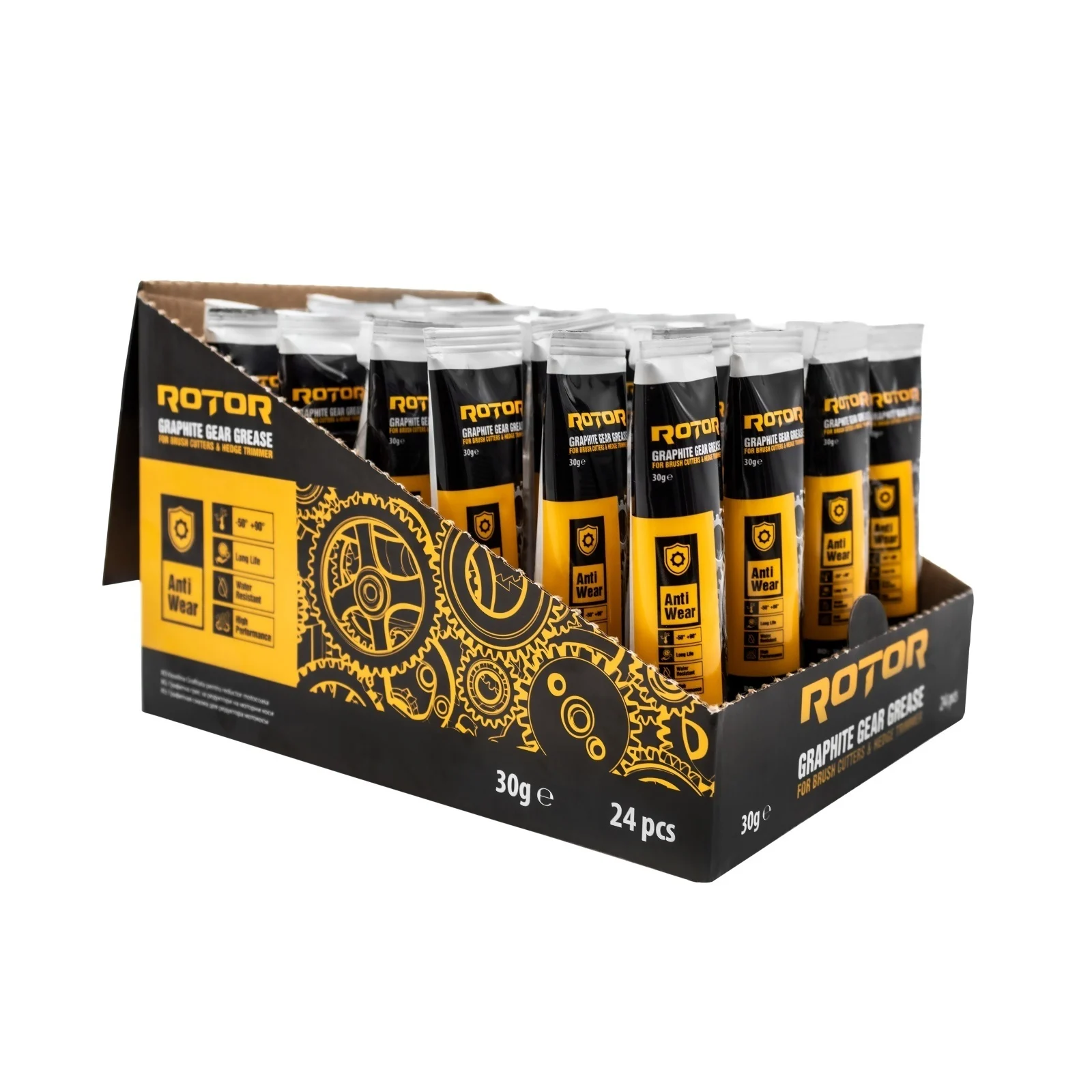 Грес графитна за смазване на редуктор на тримери и моторни коси ROTOR 30 гр (кутия 24 броя, цената е за 1 брой)