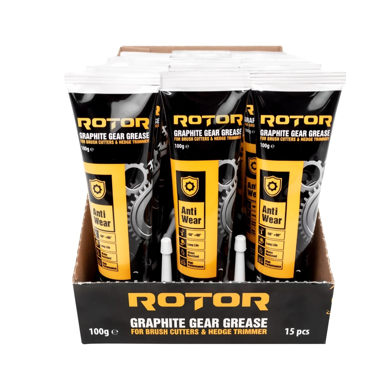 Грес графитна за смазване на редуктор на тримери и моторни коси ROTOR 100 гр, (кутия 15 броя, цената е за 1 брой)