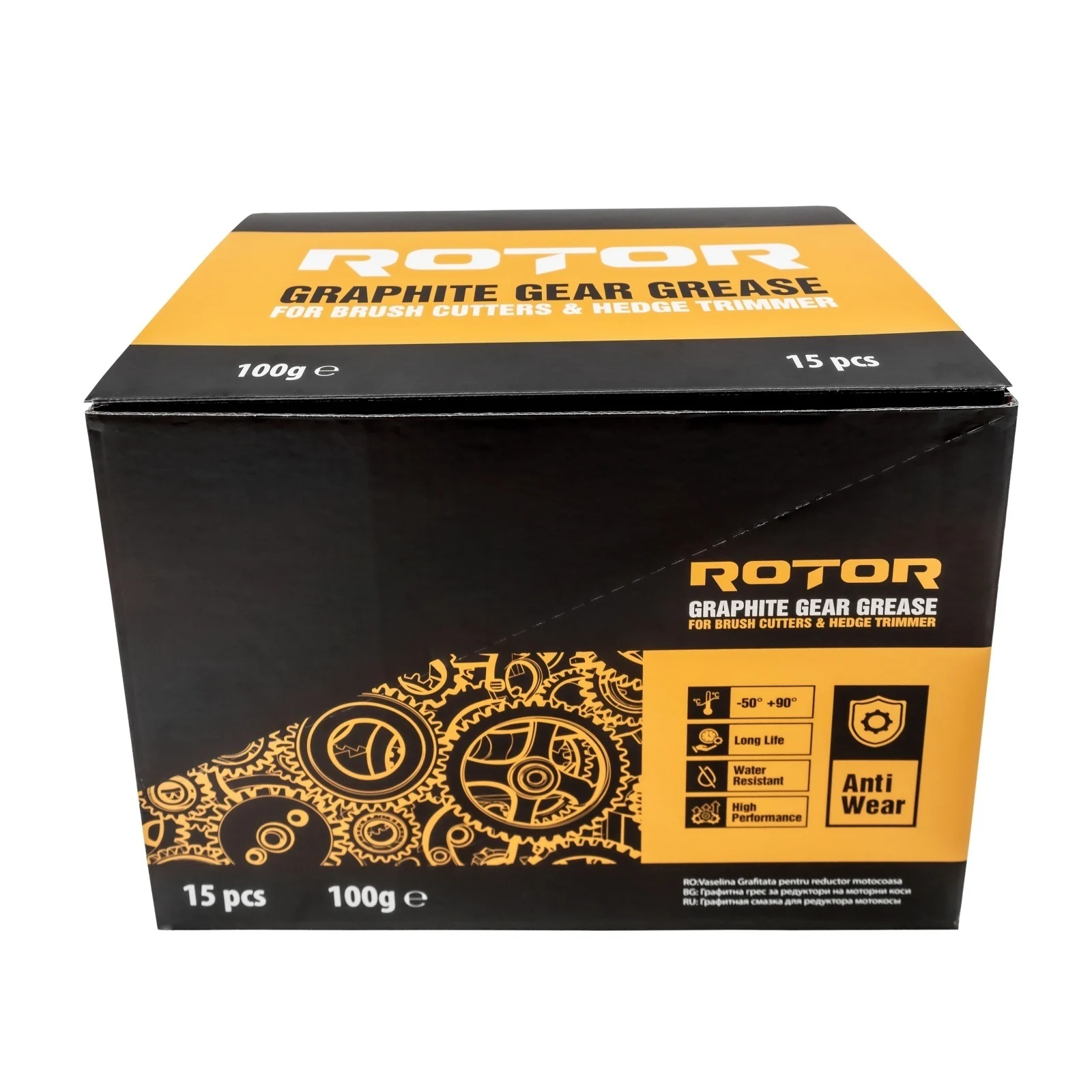 Грес графитна за смазване на редуктор на тримери и моторни коси ROTOR 100 гр, (кутия 15 броя, цената е за 1 брой)