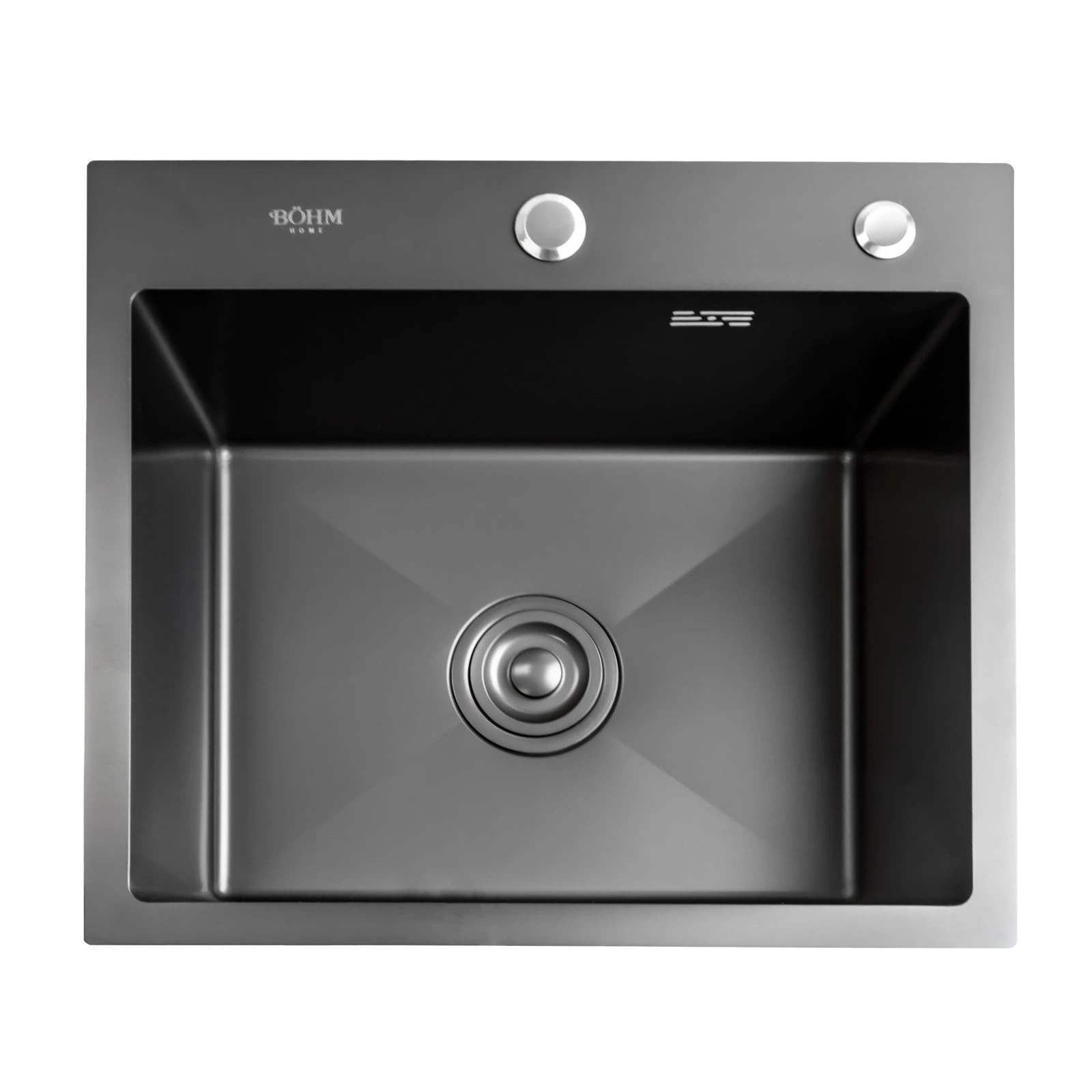 BOHM BH5045B Кухненска мивка, цвят Antracite, от неръждаема стомана, 500x450x220 мм, включен сифон, пред. код 16973