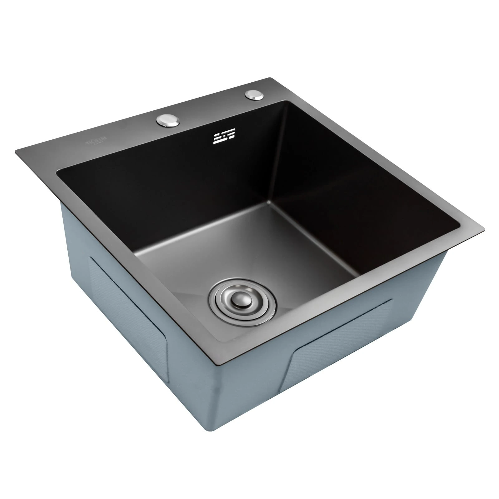 BOHM BH5050B Кухненска мивка, цвят Antracite, от неръждаема стомана, 500x500x220 мм, включен сифон, пред. код 16975