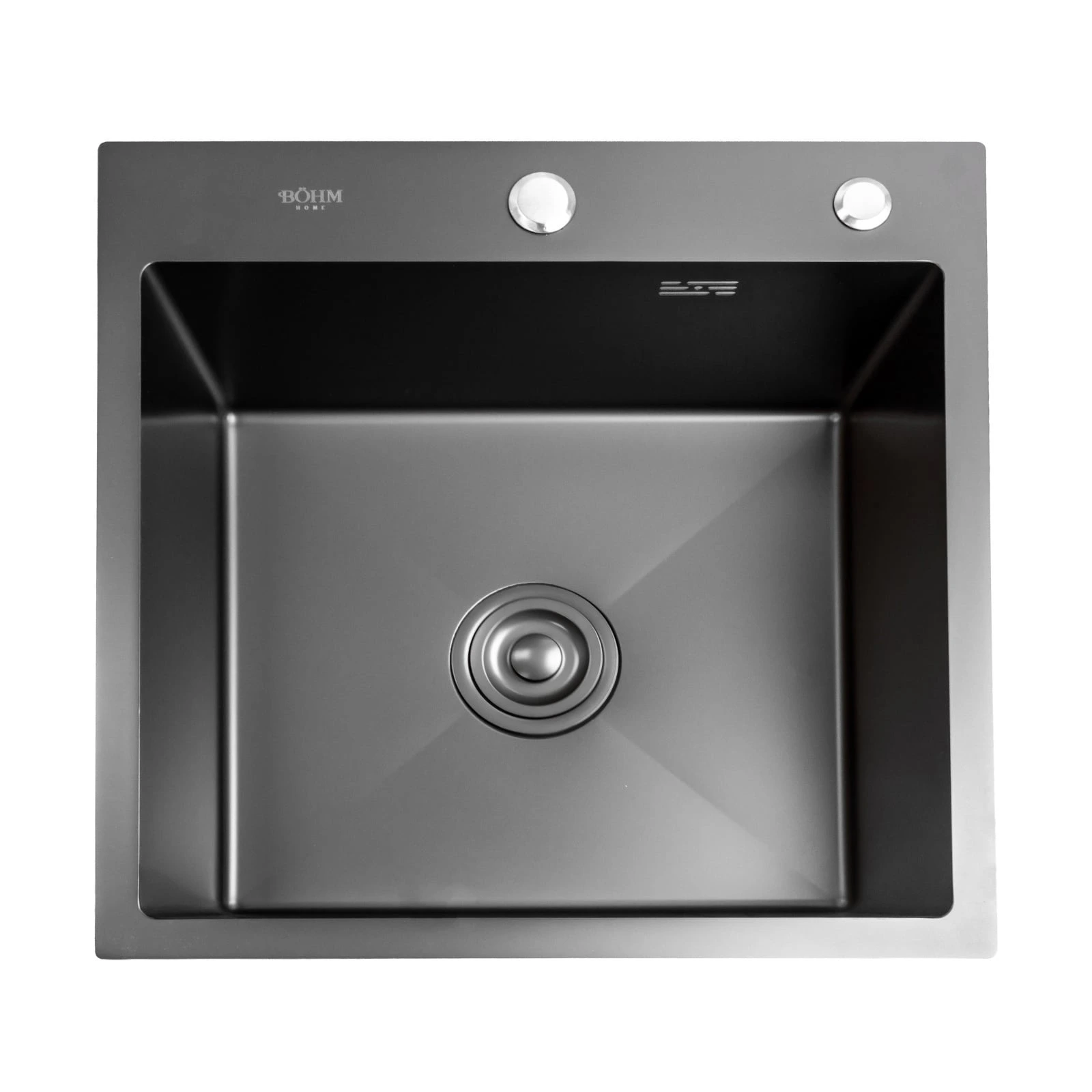 BOHM BH5050B Кухненска мивка, цвят Antracite, от неръждаема стомана, 500x500x220 мм, включен сифон, пред. код 16975