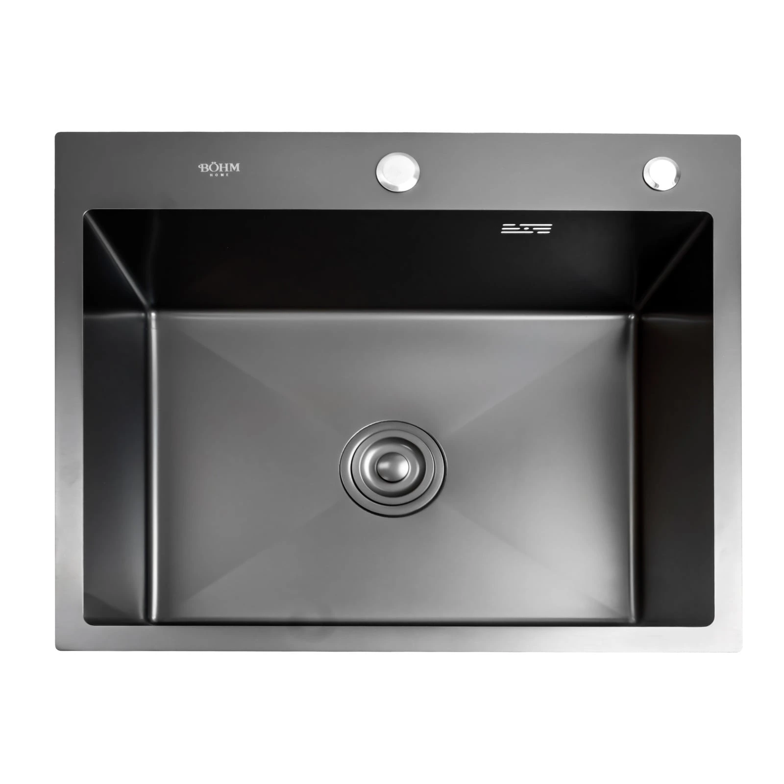 BOHM BH6050B Кухненска мивка, цвят Antracite, от неръждаема стомана, 600x500x220 мм, включен сифон, пред. код 16977