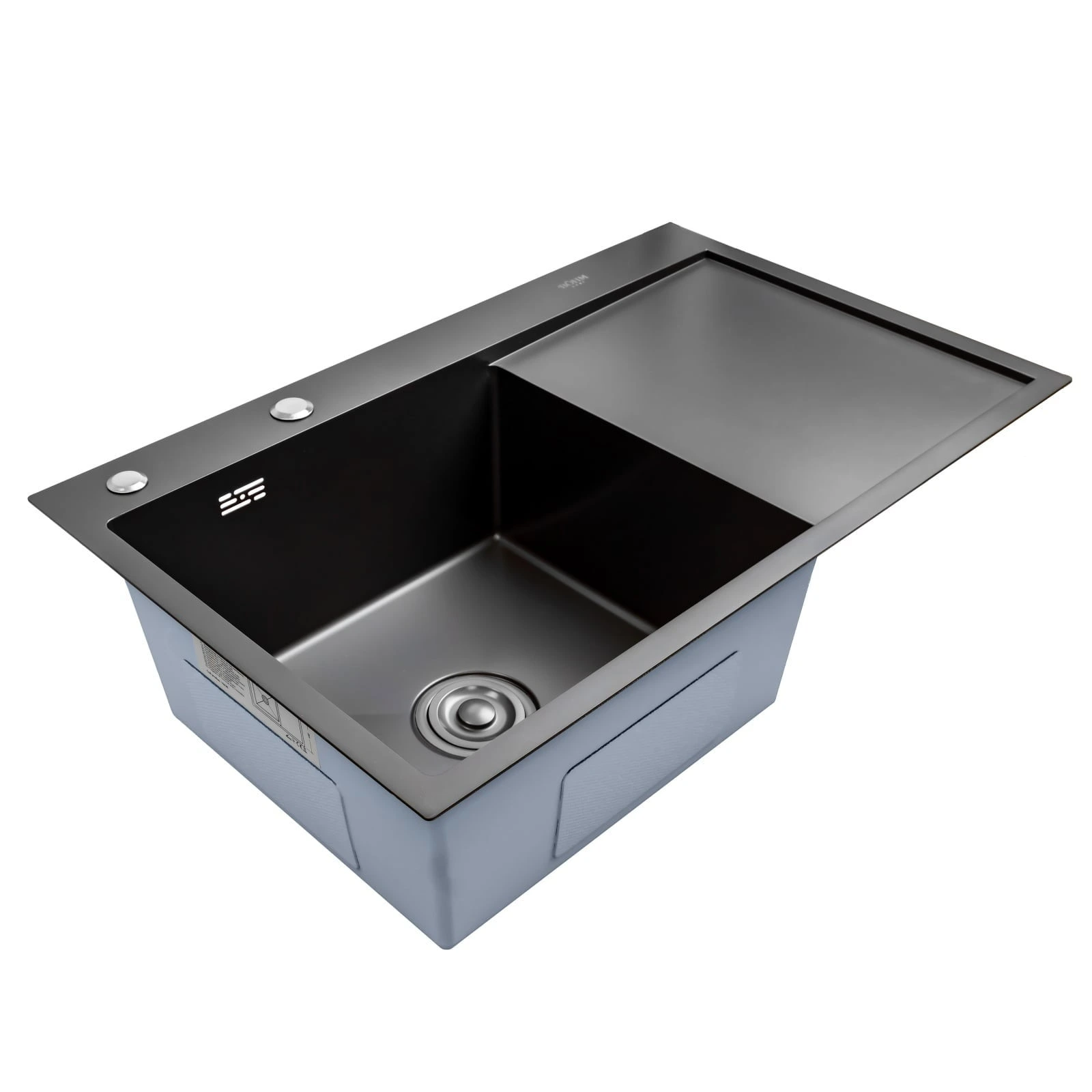 BOHM BH7849LB Кухненска мивка, цвят Antracite, от неръждаема стомана, 780x490x220 мм, включен сифон, пред. код 16979