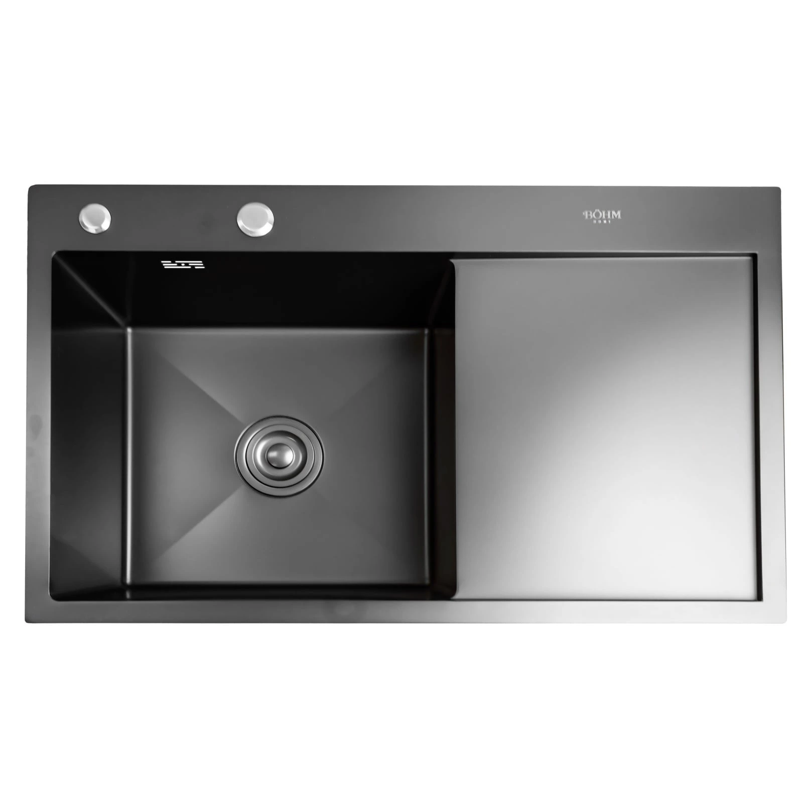 BOHM BH7849LB Кухненска мивка, цвят Antracite, от неръждаема стомана, 780x490x220 мм, включен сифон, пред. код 16979