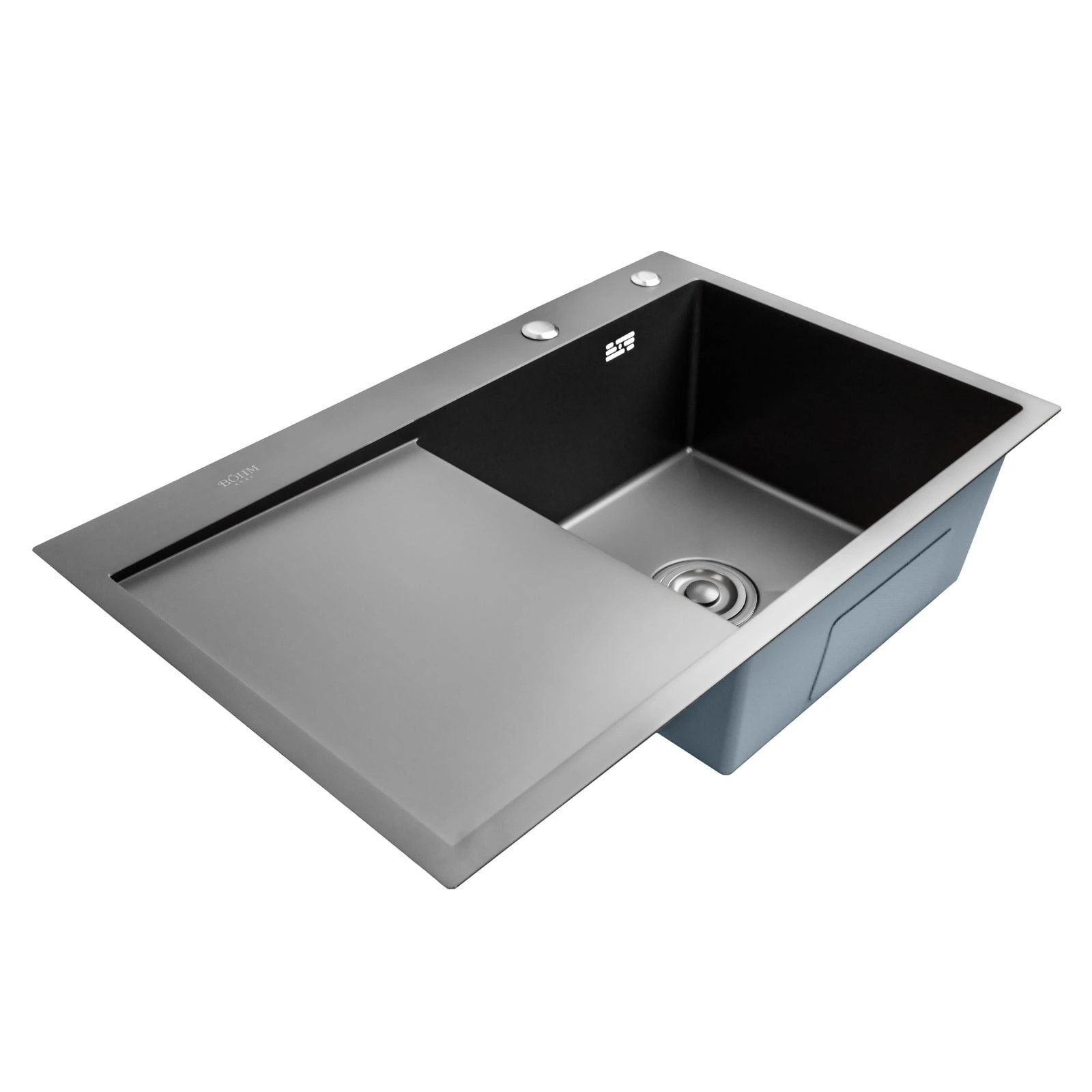 BOHM BH7849RB Кухненска мивка, цвят Antracite, от неръждаема стомана, 780x490x220 мм, включен сифон, пред. код 16981