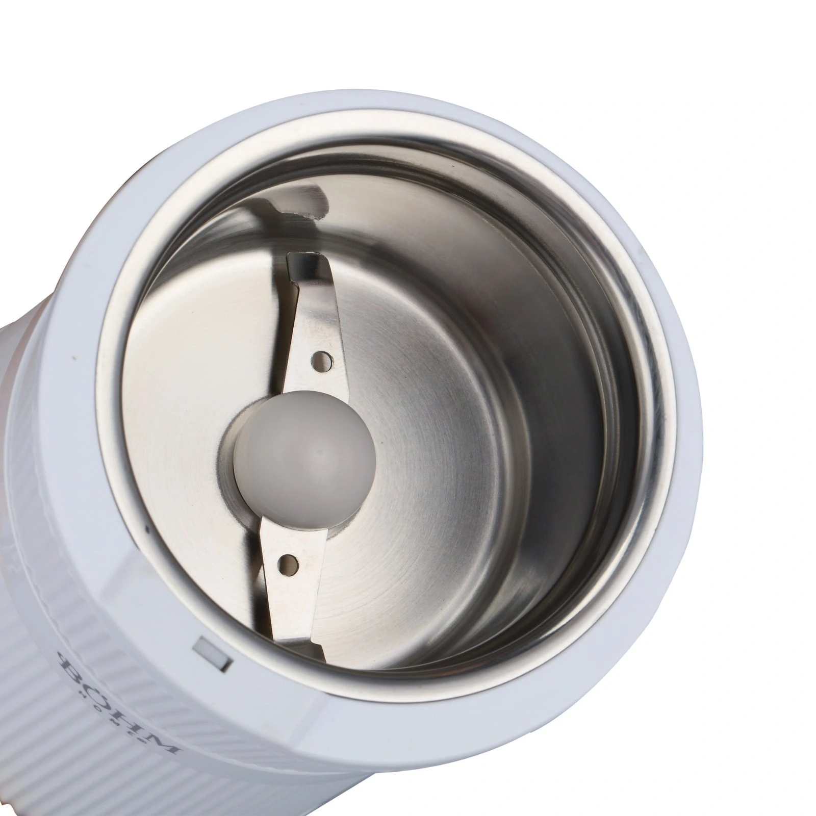 BOHM BCGP20W5 Електрическа кафемелачка, 200W, 50g, 2 ножа от неръждаема стомана, бяла