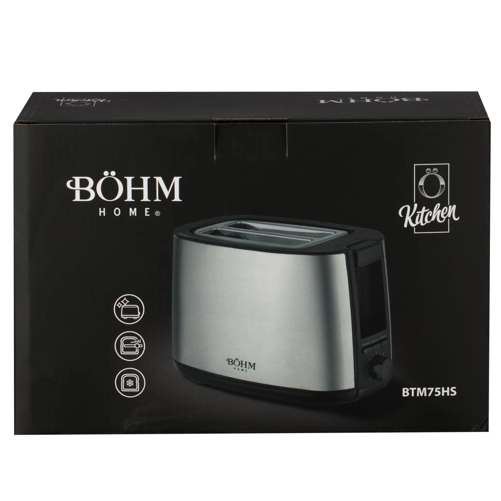 BTM75HS BÖHM HOME Тостер, 650-750W, 7 степени, неръждаема стомана, хром