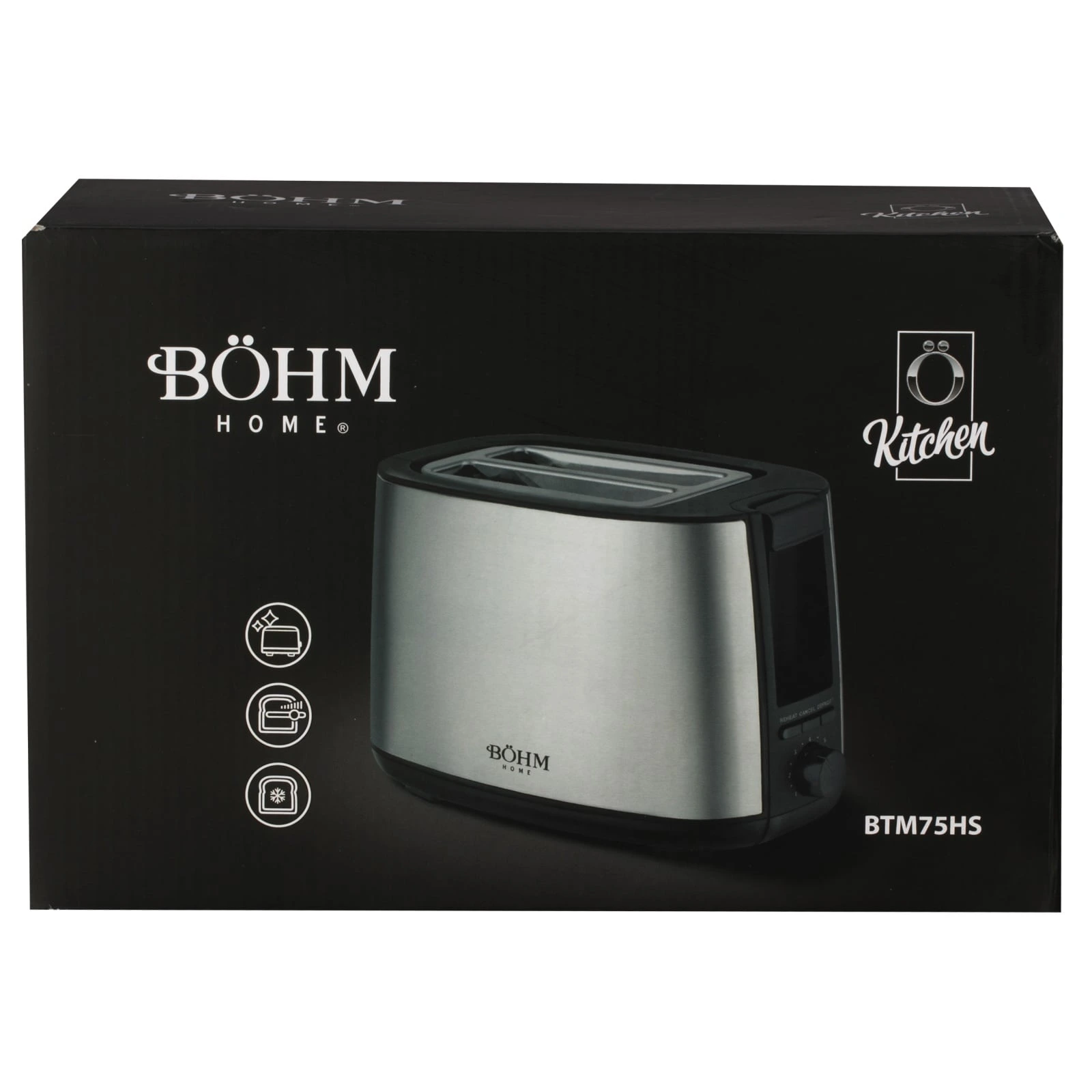 BTM75HS BÖHM HOME Тостер, 650-750W, 7 степени, неръждаема стомана, хром