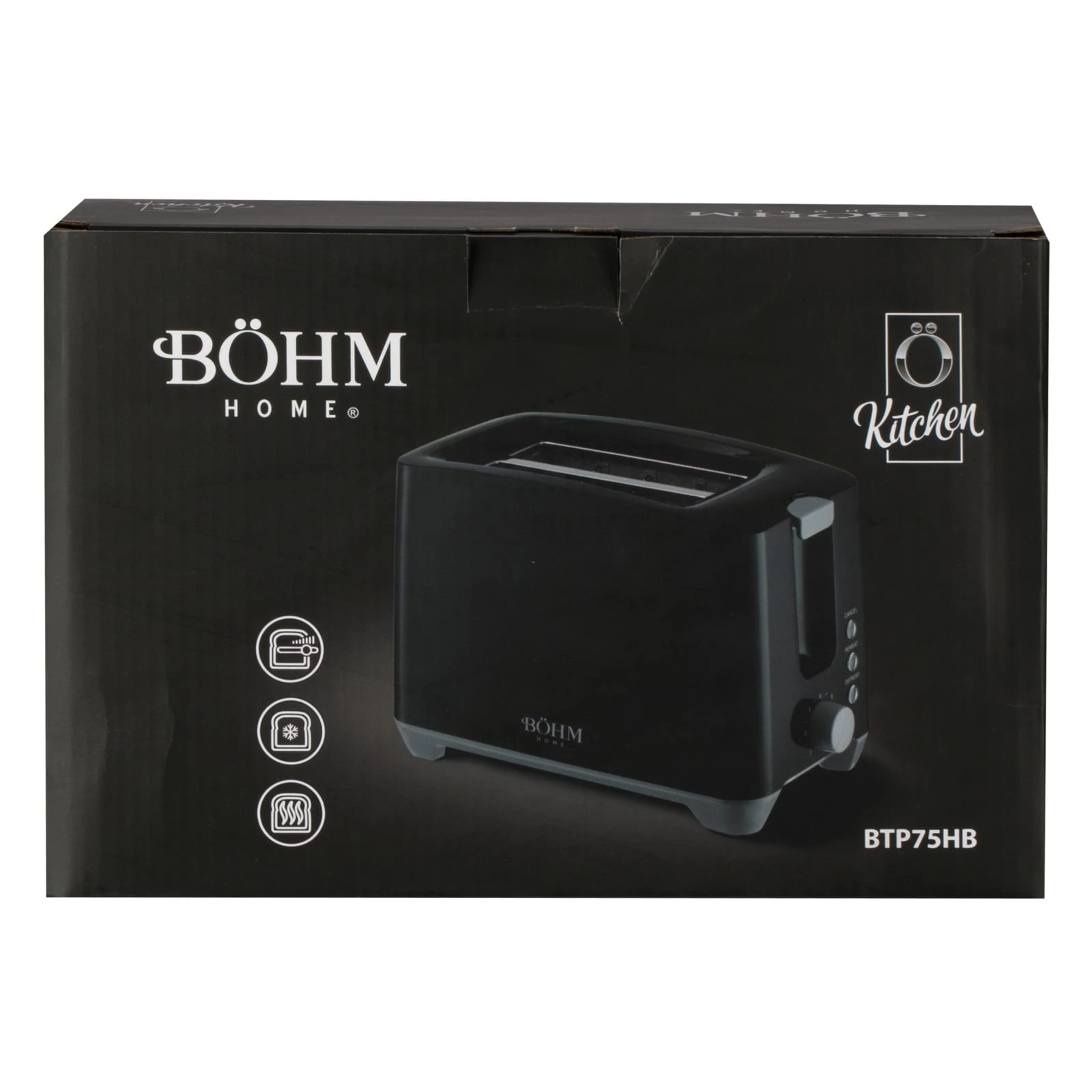 BTP75HB BÖHM HOME Тостер, 650-750 W, 7 степени, черен