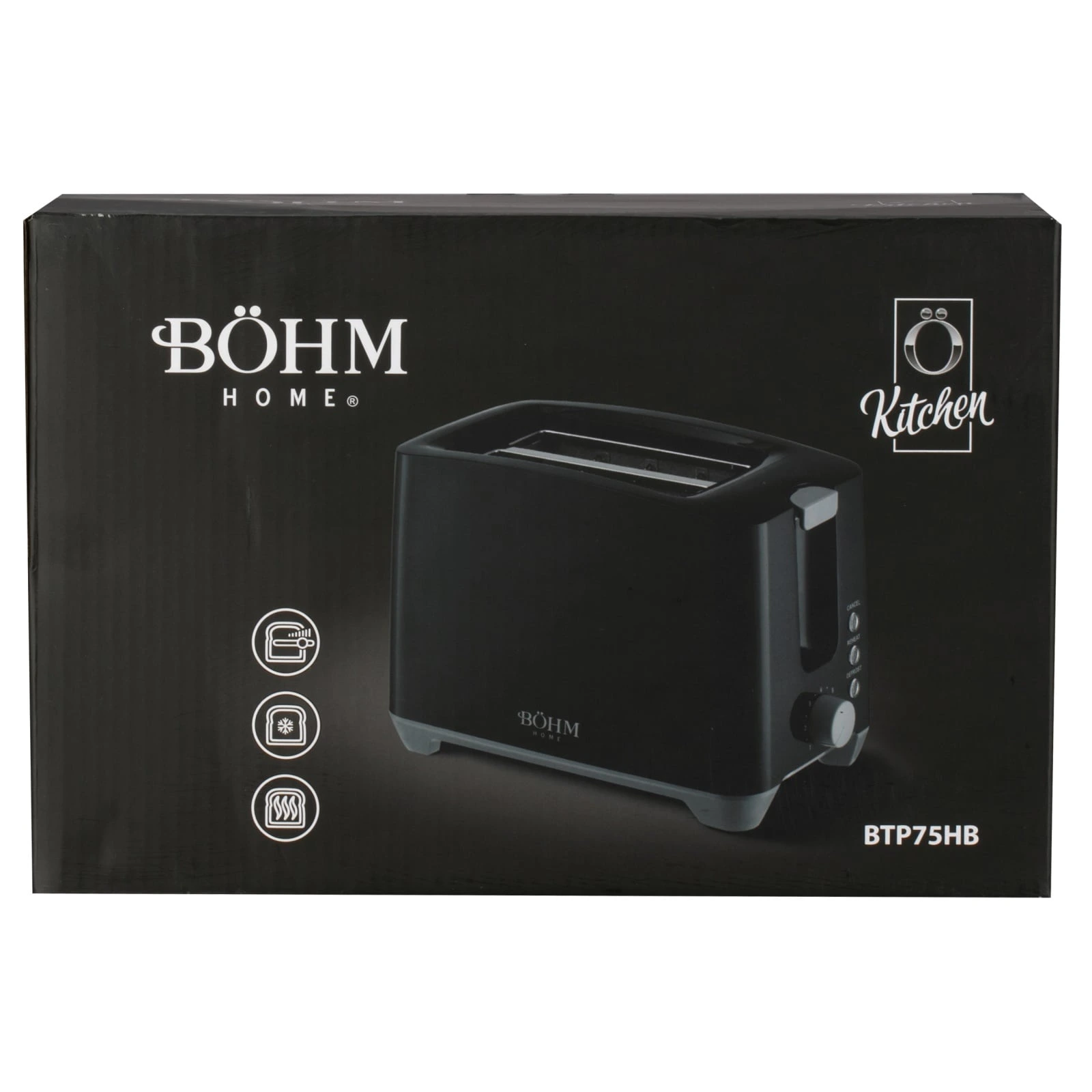 BTP75HB BÖHM HOME Тостер, 650-750 W, 7 степени, черен