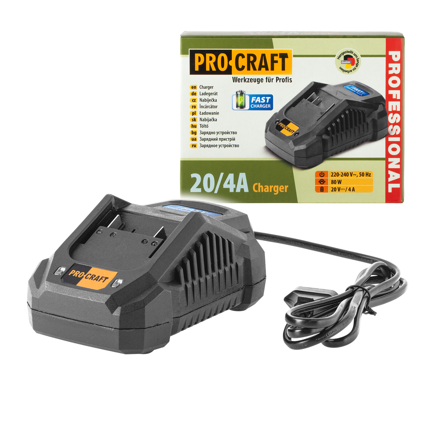 20/1-4A Зарядно единично Fast Charge 20V, 4Ah, LED, бързо зарядно
