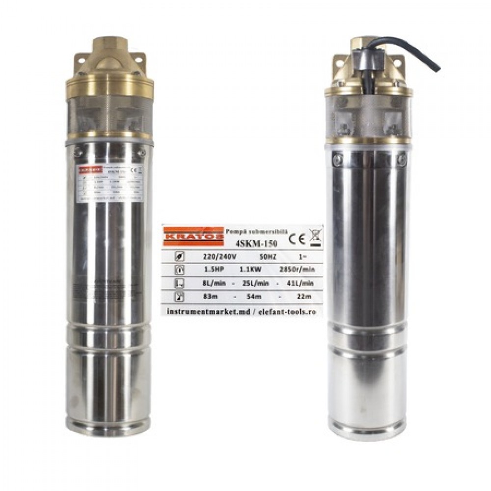 4SKM-150 KRATOS, 1100 W, 41 л./мин. потопяема сондажна помпа