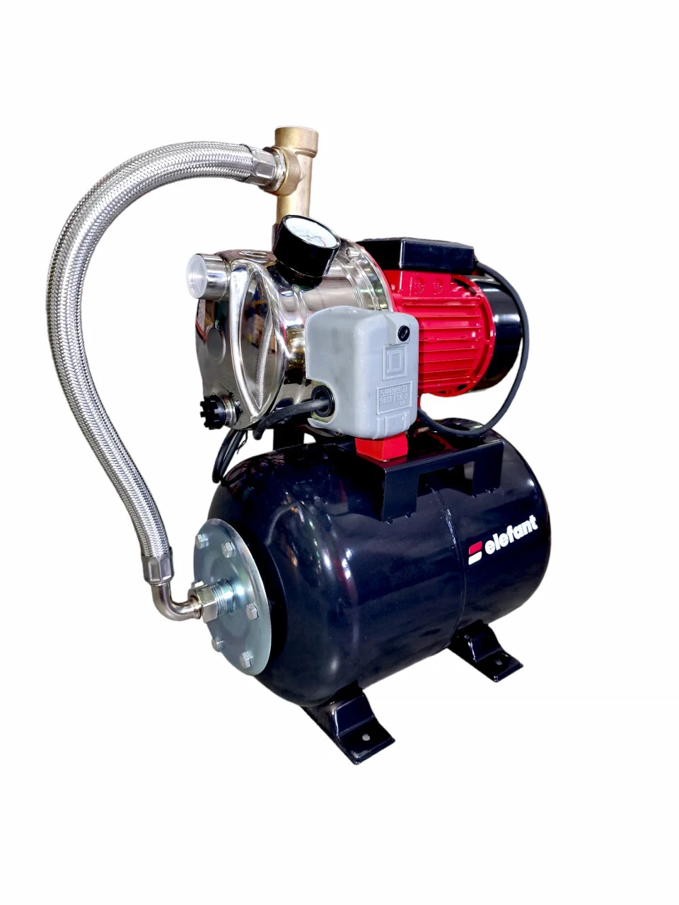 AQUATIC AUTOJS80 Хидрофорна помпа с цилиндричен съд, 550 W двигател с медна намотка, 50 л./мин., TANK 24 L, STAINLESS STEEL