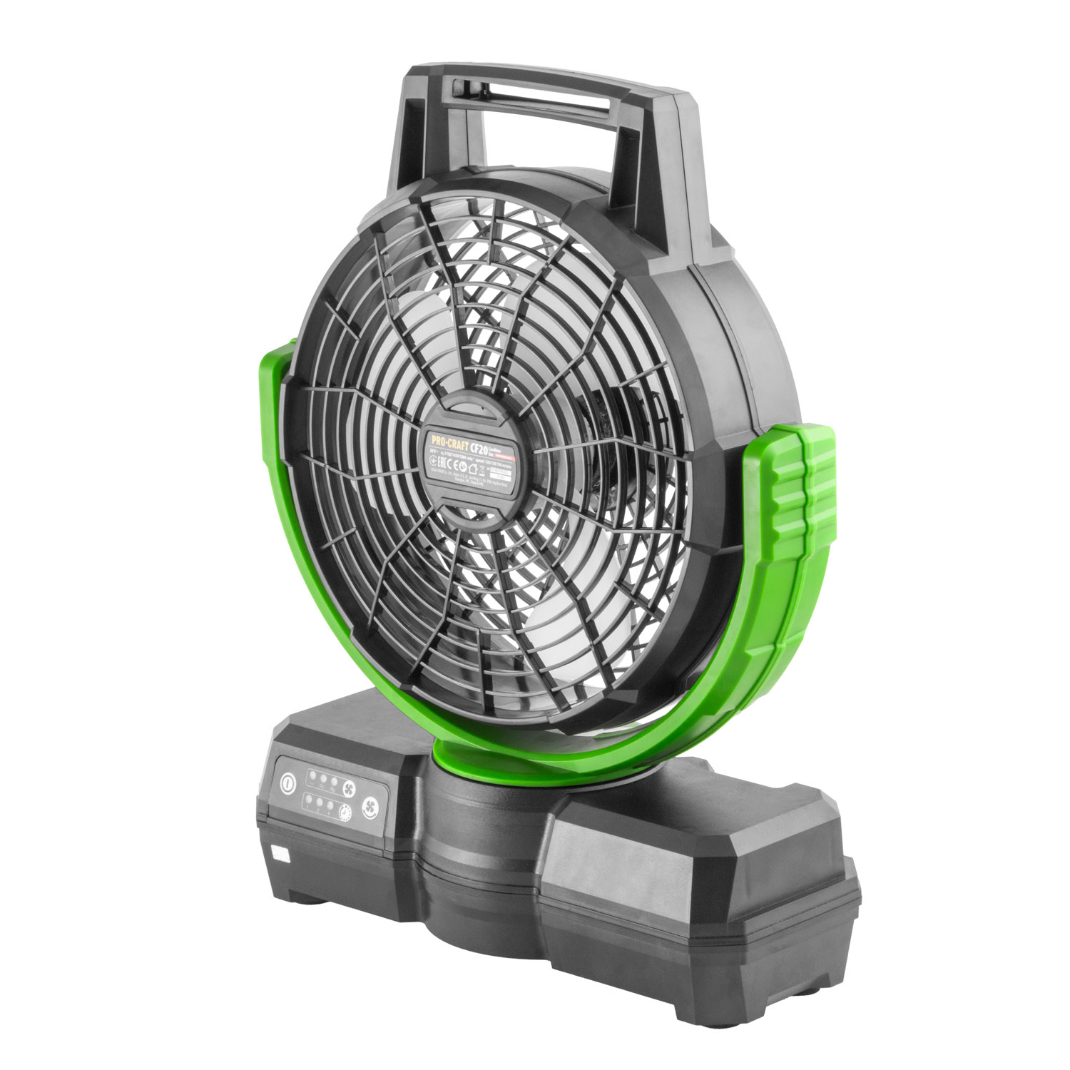 PROCRAFT CF20 Акумулаторен безчетков вентилатор, 20V, 3 скорости, диаметър 235 мм (Solo – без батерия и зарядно)