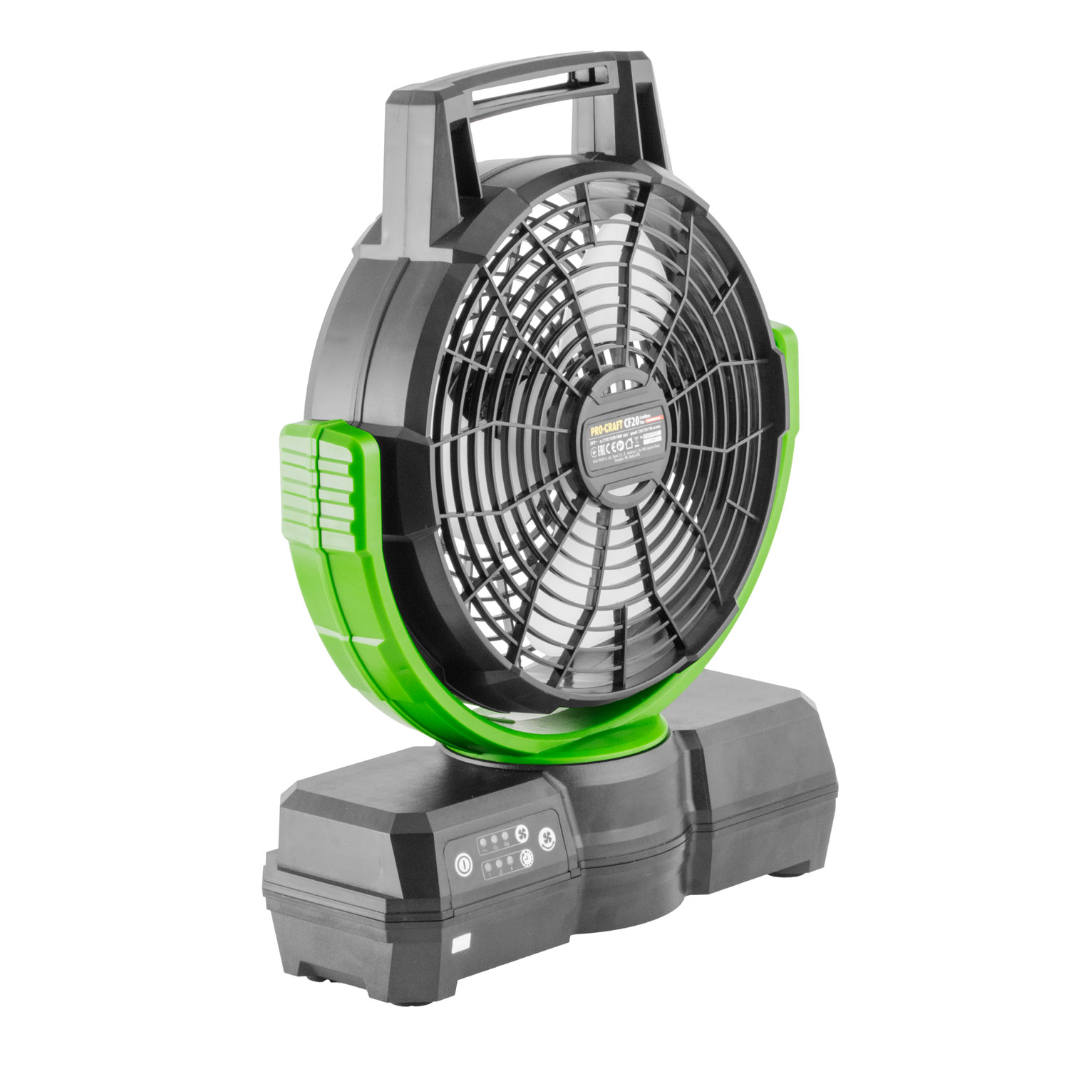 PROCRAFT CF20 Акумулаторен безчетков вентилатор, 20V, 3 скорости, диаметър 235 мм (Solo – без батерия и зарядно)