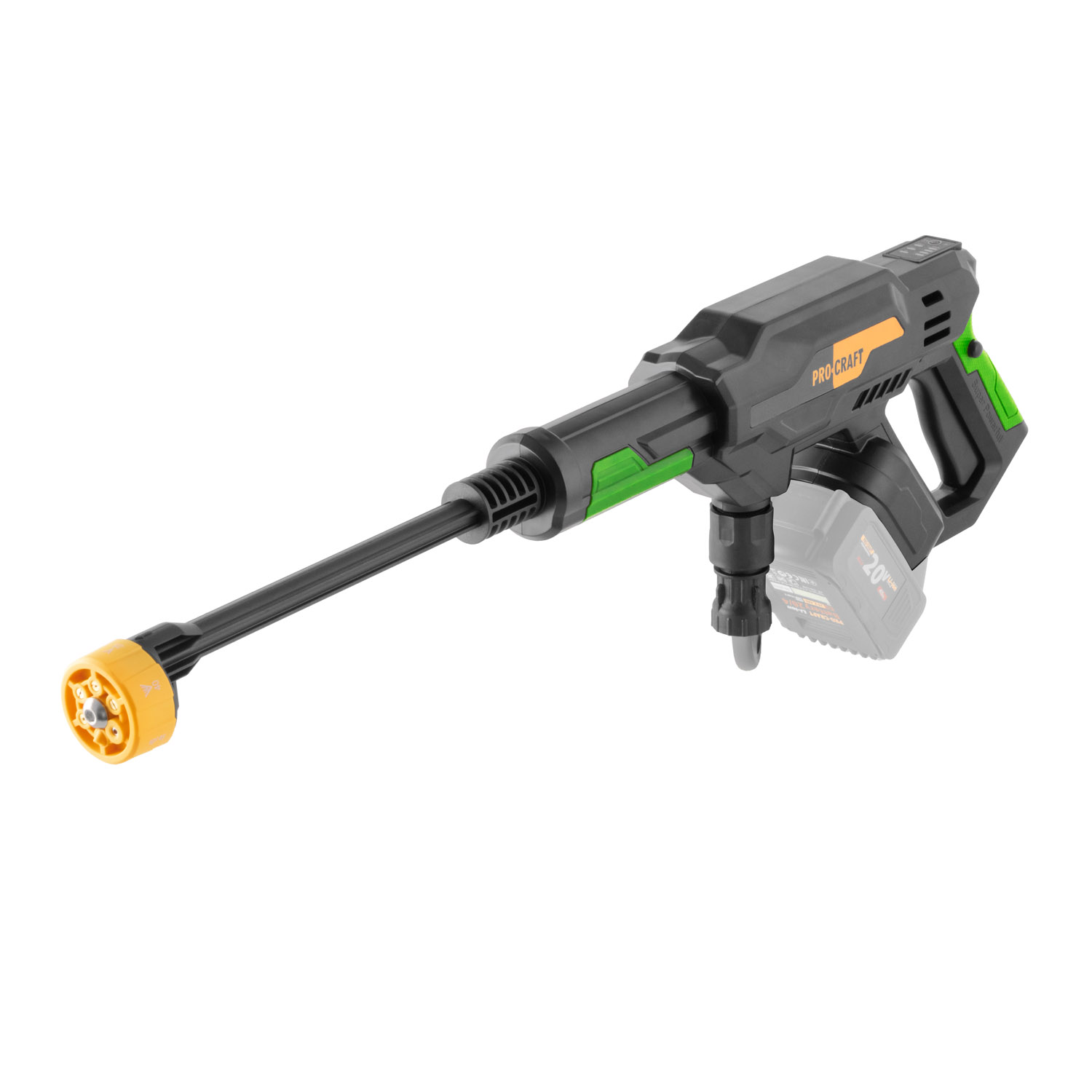 Procraft CW20 Акумулаторна безжична водоструйка 30 bar, 20V, 5 м. кабел (solo-без батерия и зарядно)
