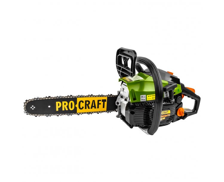 PROCRAFT GS-58X Бензинов трион, 57 cm³, 11 500 об./мин., 2 шини, 2 вериги (40 и 45 см)